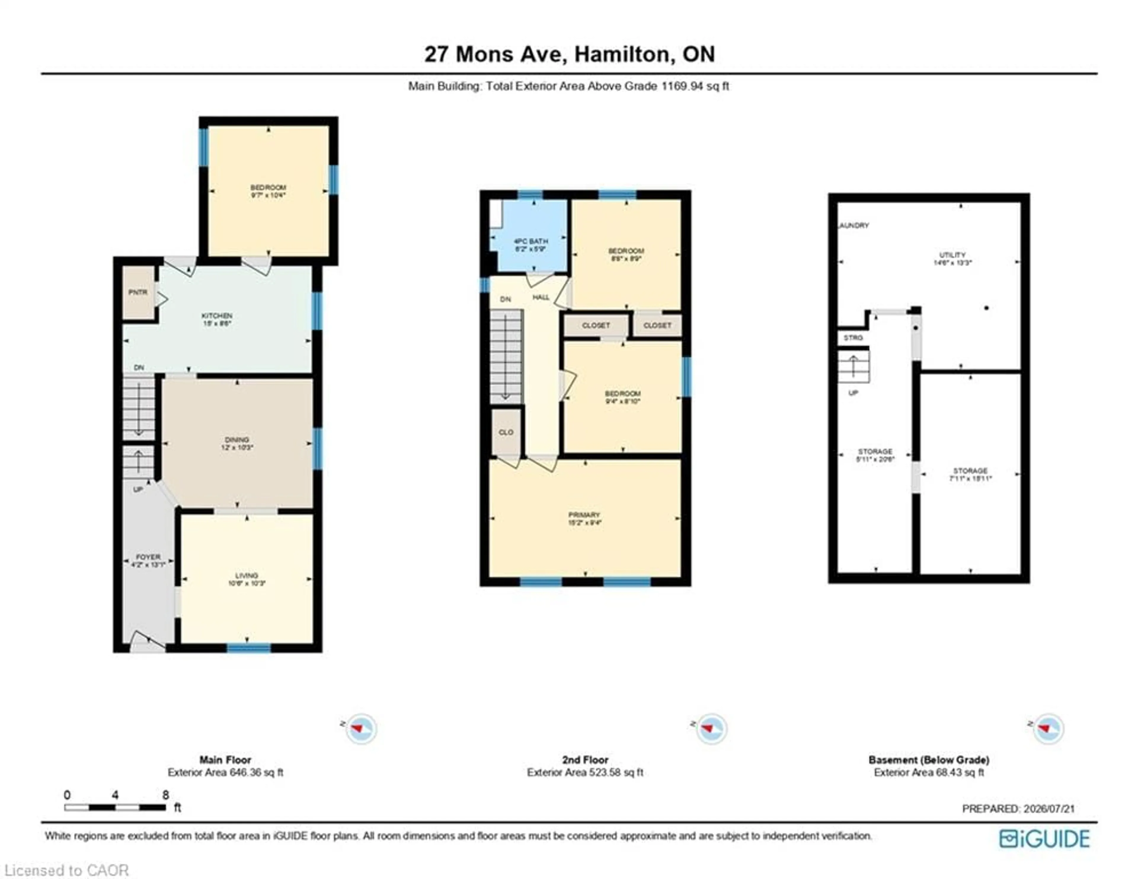 Floor plan for 27 Mons Ave, Hamilton Ontario L8L 3J6