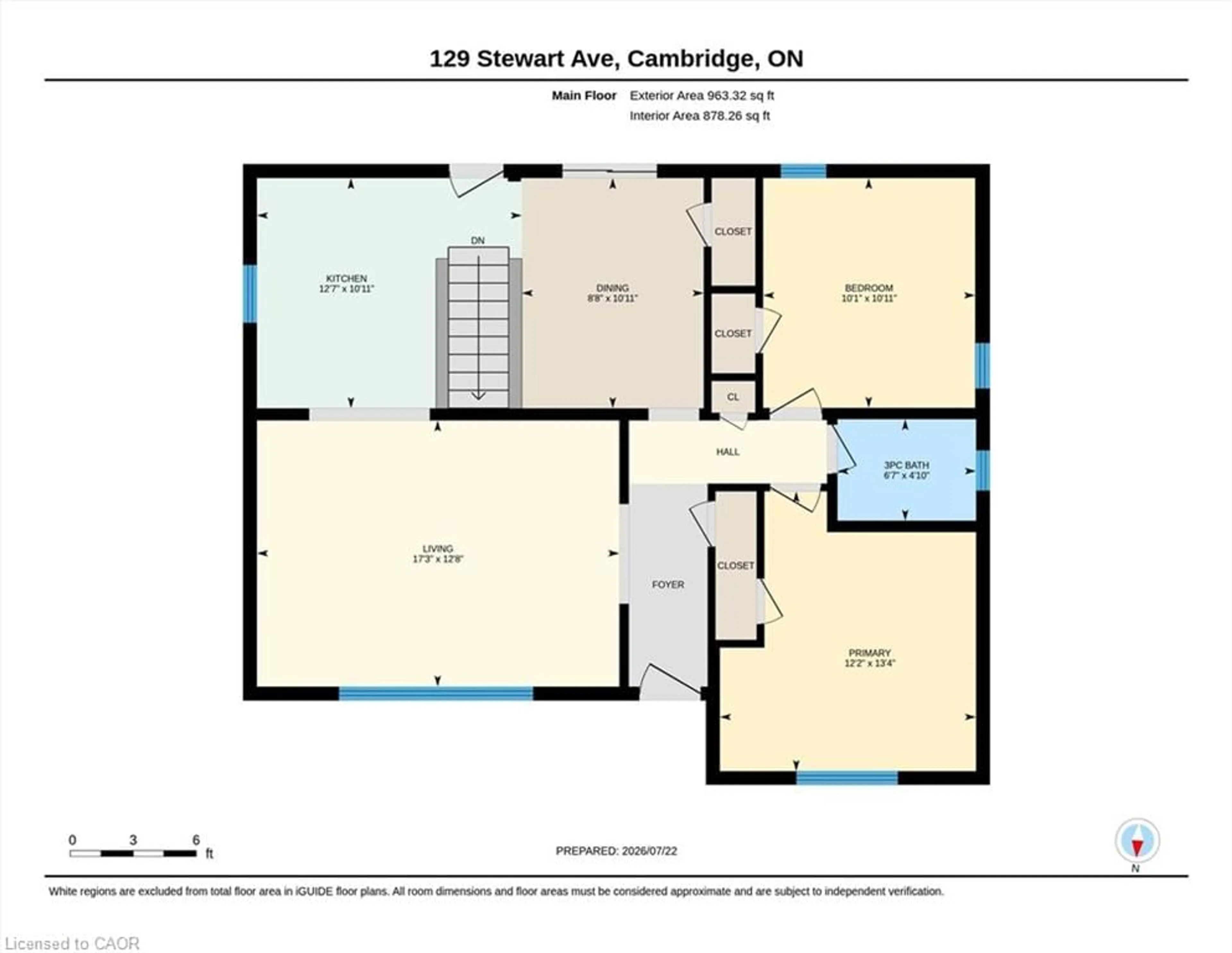 Floor plan for 129 Stewart Ave, Cambridge Ontario N1R 2V5