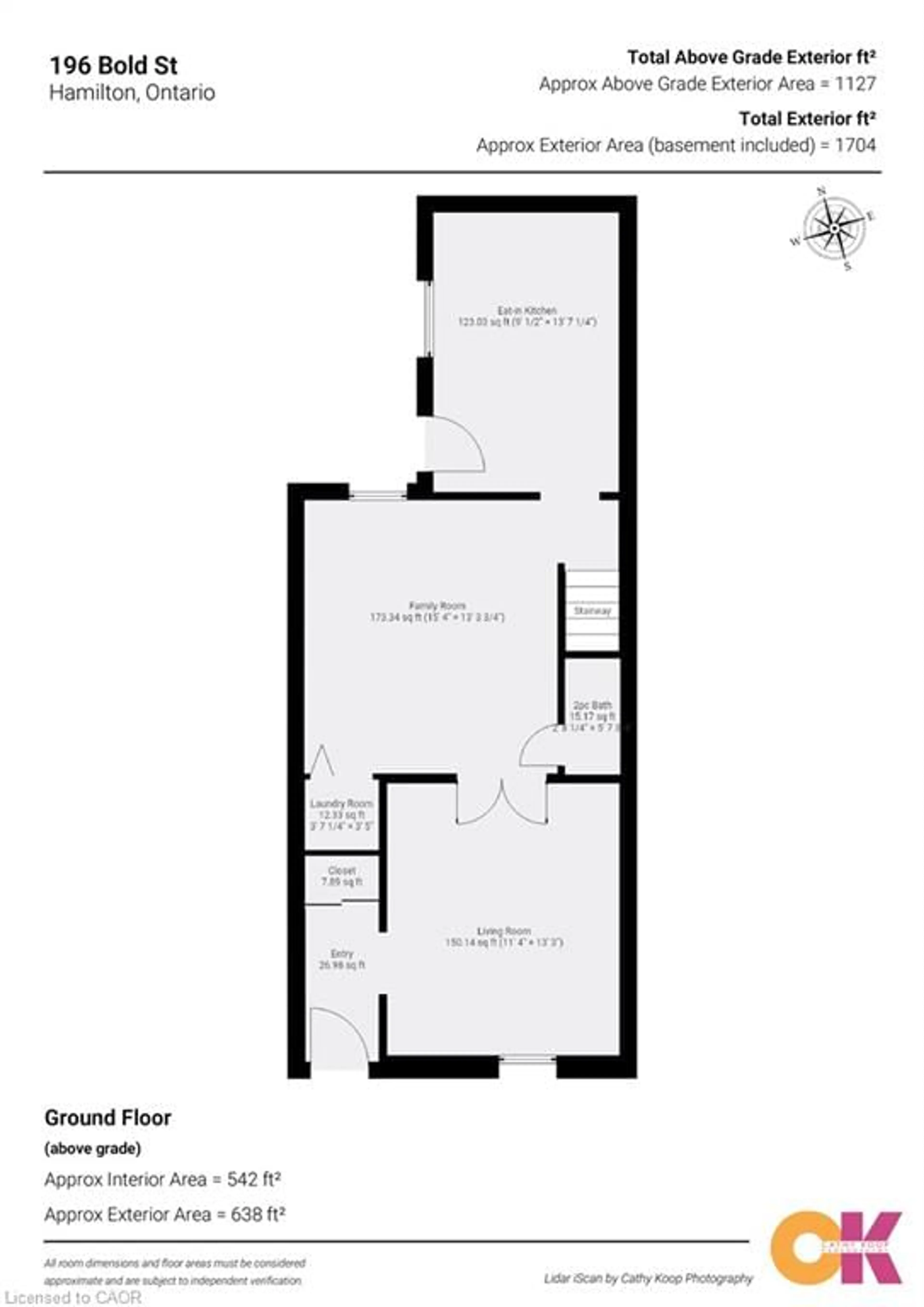 Floor plan for 196 Bold St, Hamilton Ontario L8P 1V6