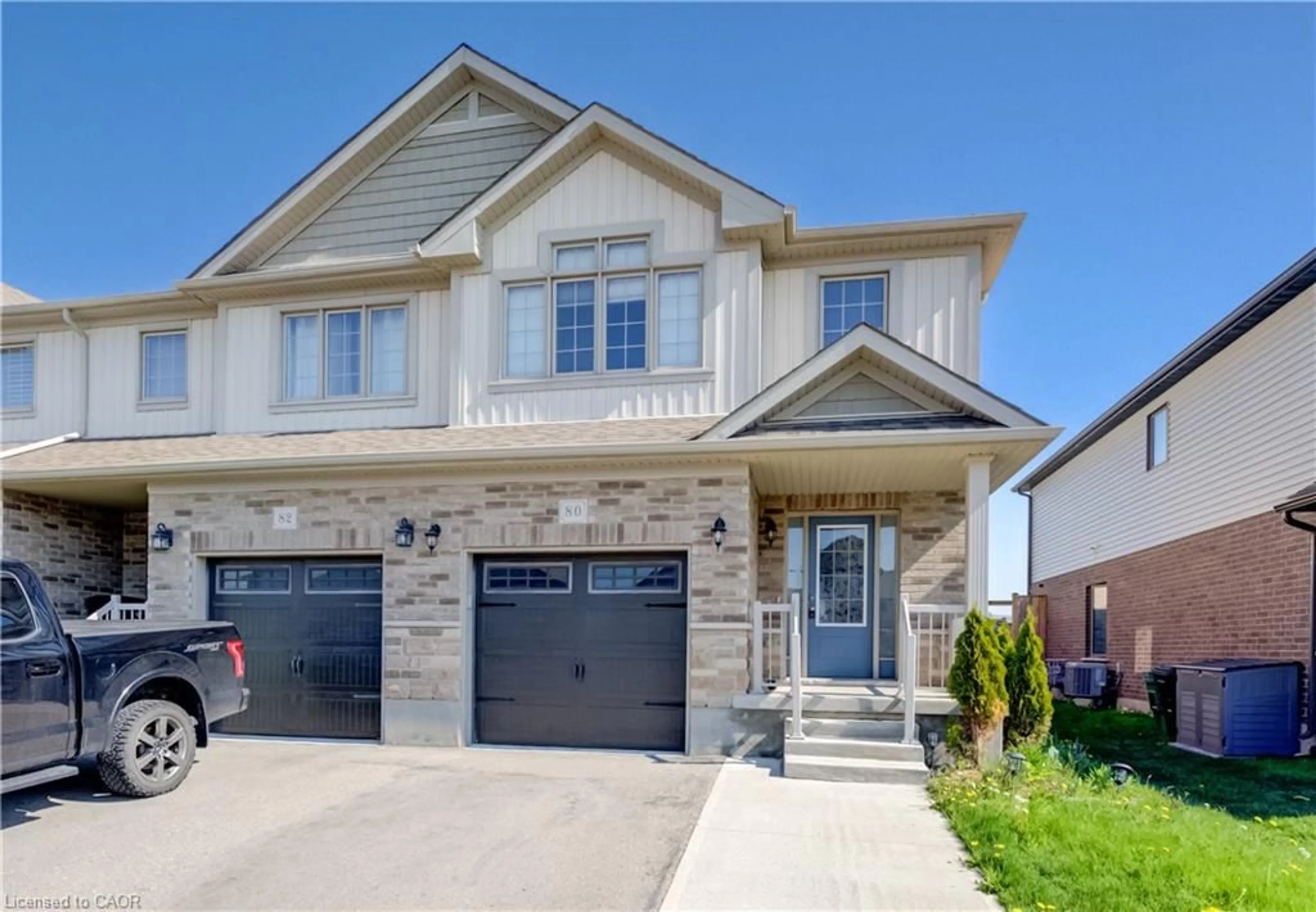 Home with brick exterior material, street for 80 Miranda Path, Elmira Ontario N3B 1N3
