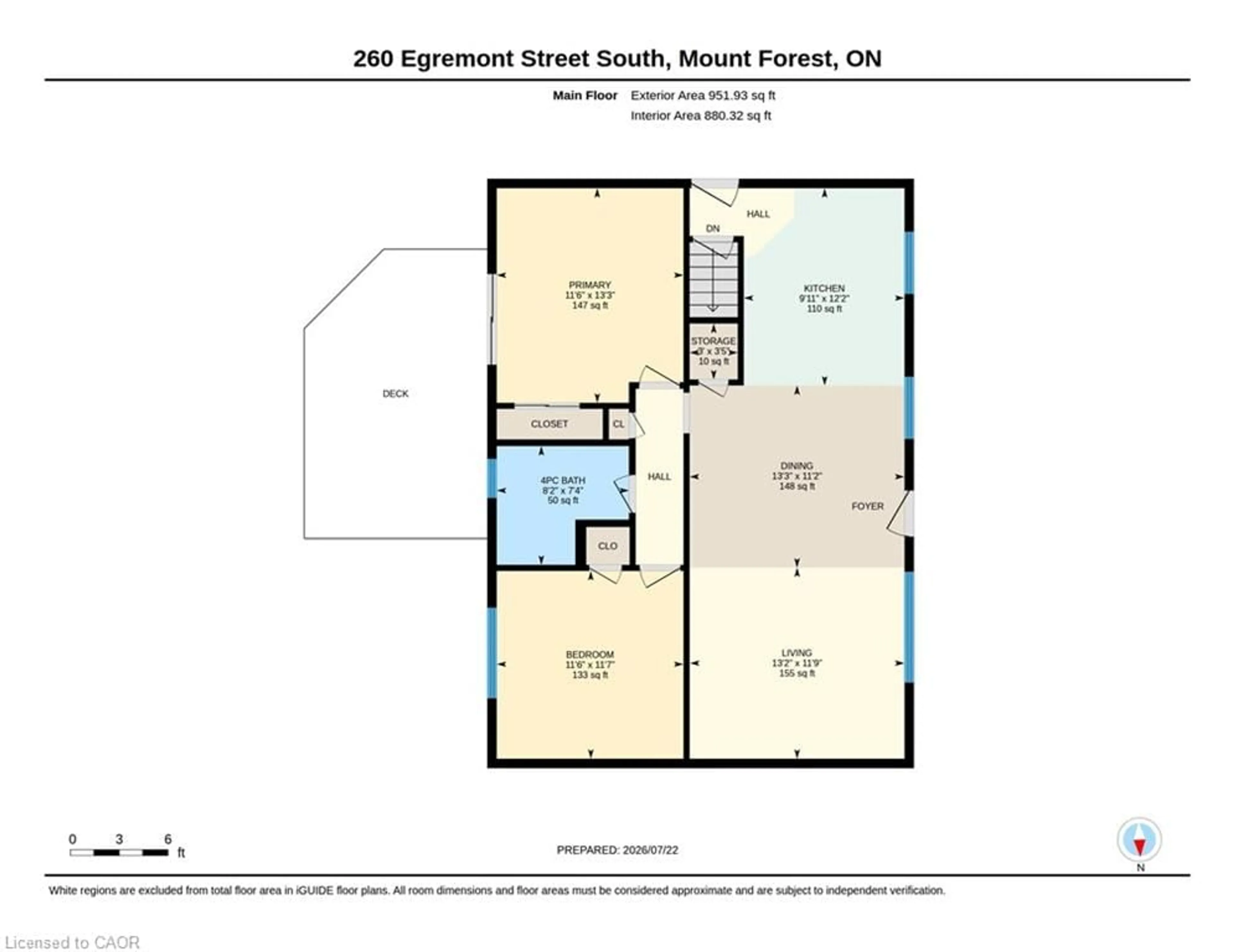 Floor plan for 260 Egremont St, Mount Forest Ontario N0G 2L2