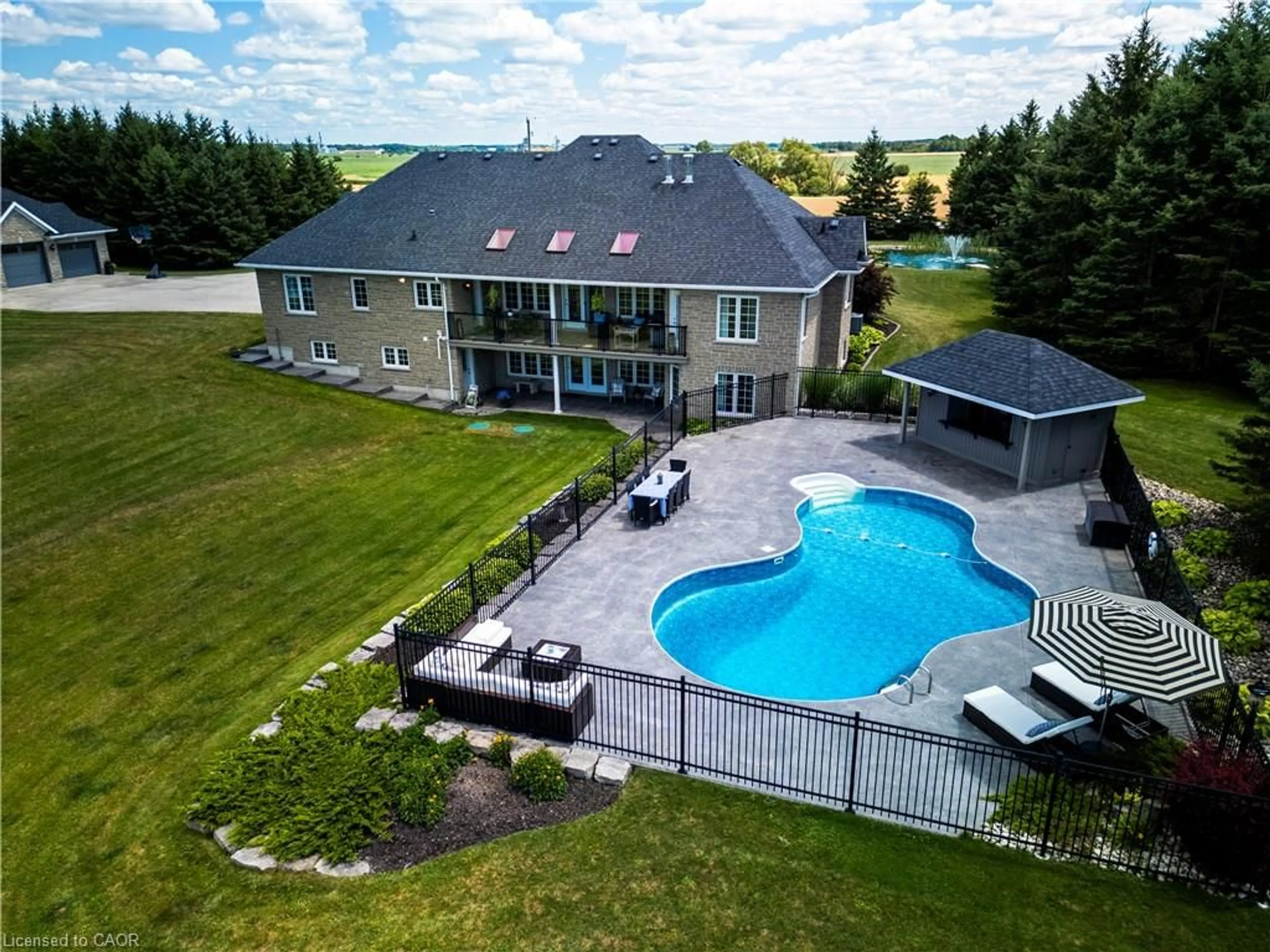 A pic from outside/outdoor area/front of a property/back of a property/a pic from drone, water/lake/river/ocean view for 7118 Wellington Rd 11 Rd, Drayton Ontario N0G 1P0