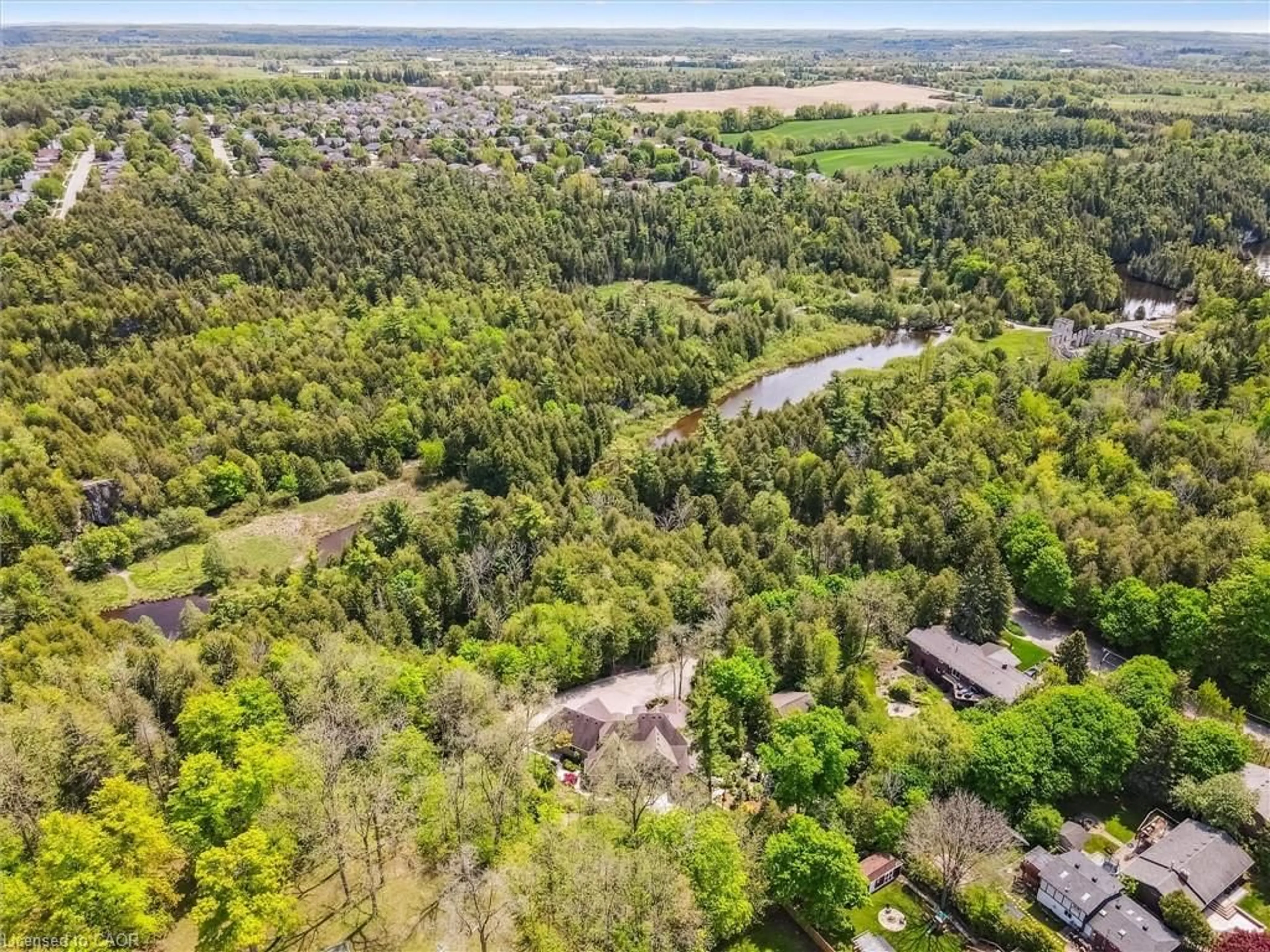 A pic from outside/outdoor area/front of a property/back of a property/a pic from drone, forest/trees view for 198 Pasmore St, Rockwood Ontario N0B 2K0