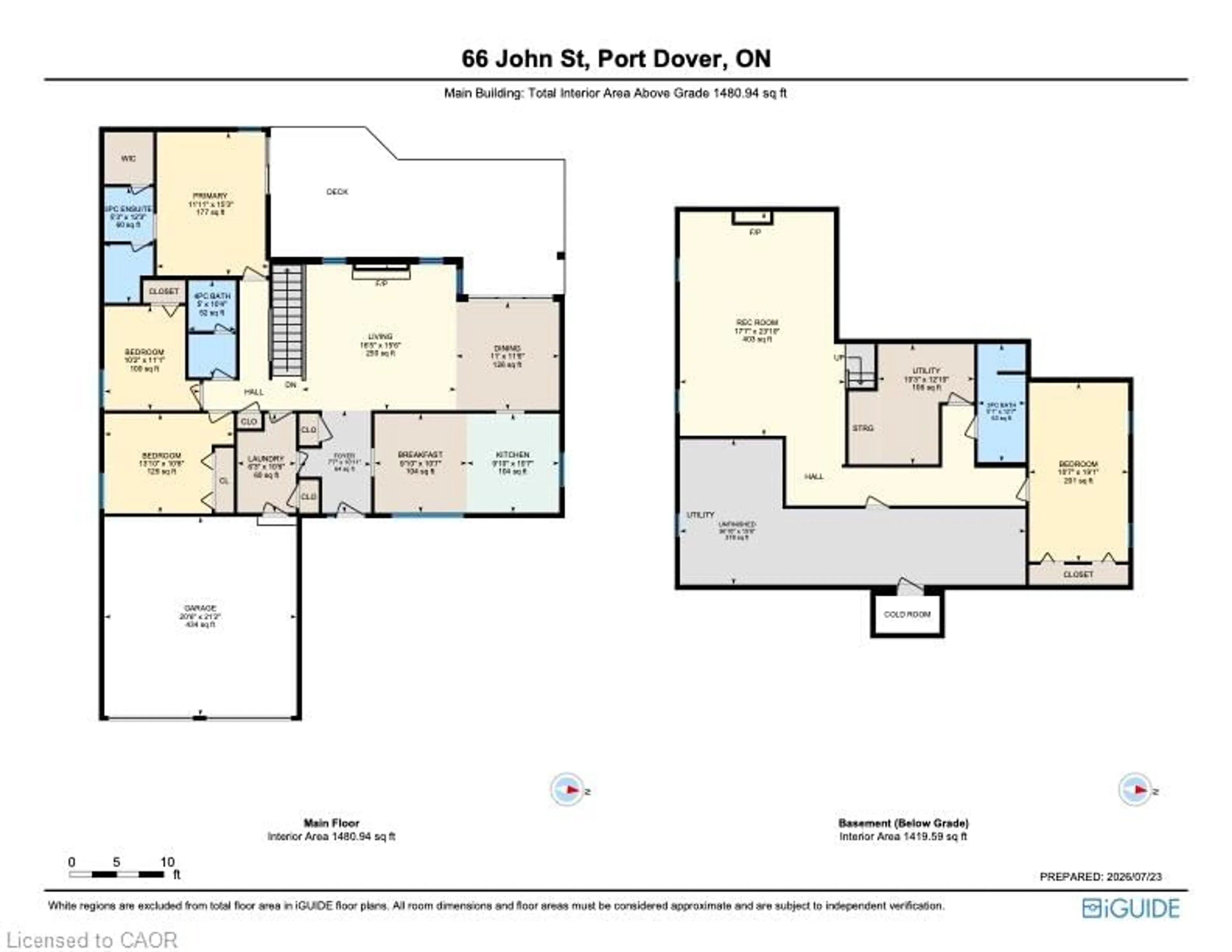 Floor plan for 66 John St, Port Dover Ontario N0A 1N7