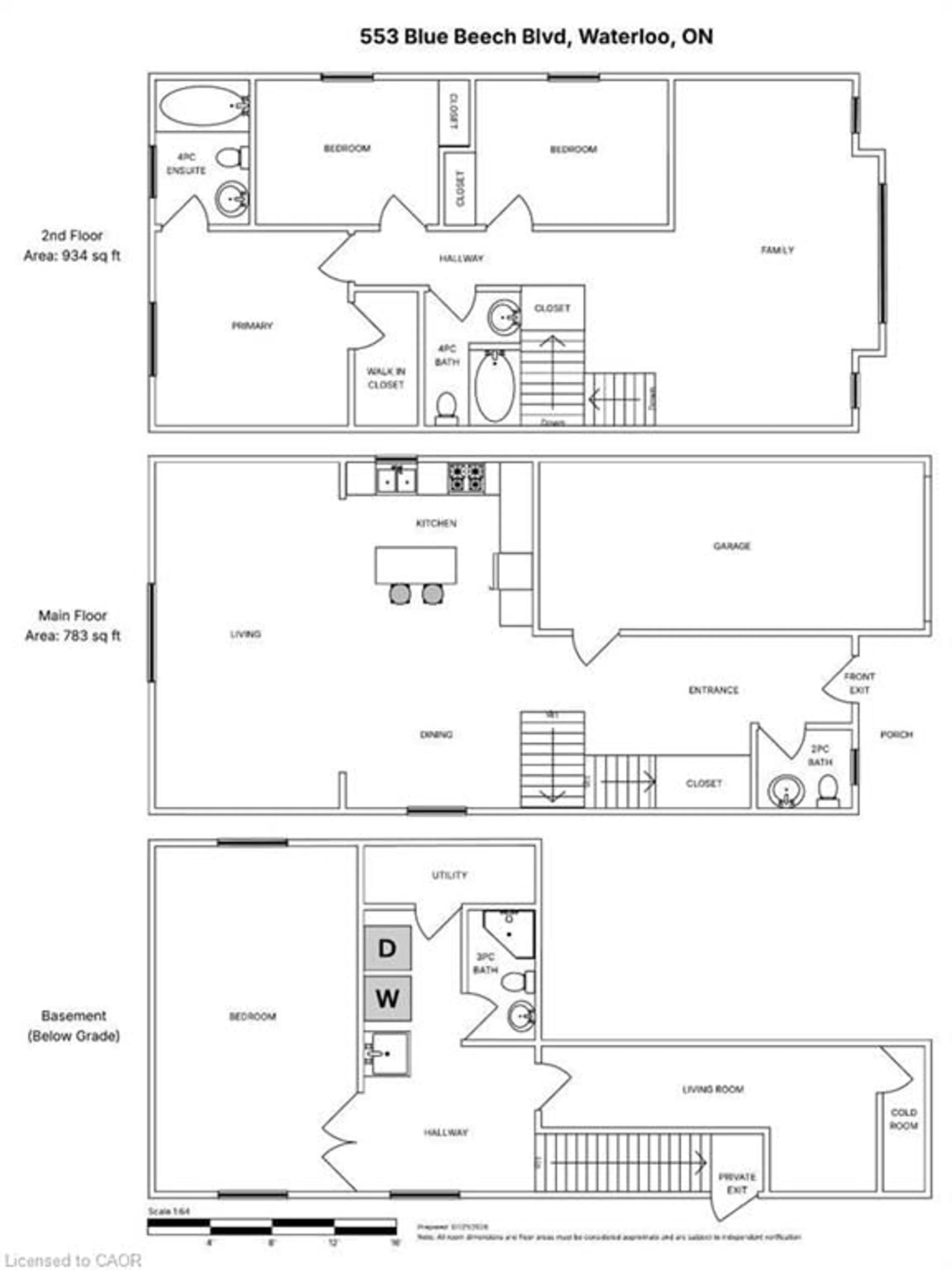 Floor plan for 553 Blue Beech Blvd, Waterloo Ontario N2V 2T4