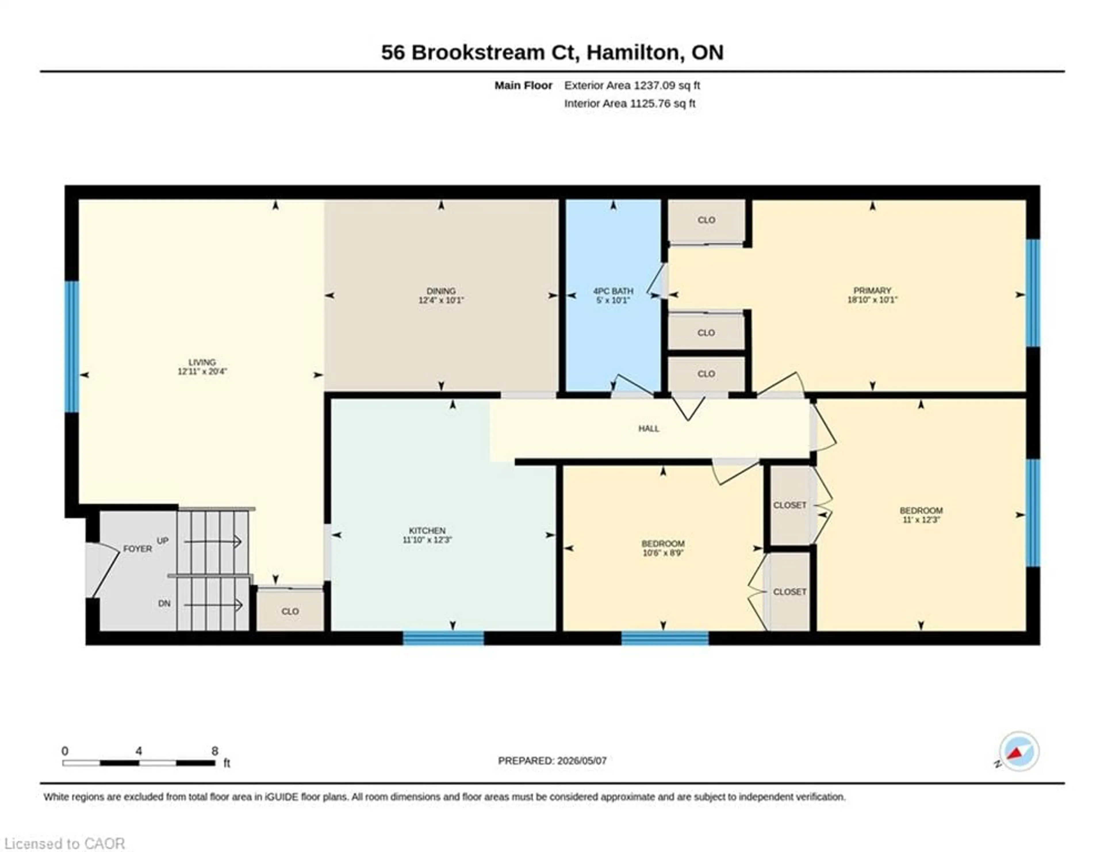Floor plan for 56 Brookstream Crt, Hamilton Ontario L8K 6J2