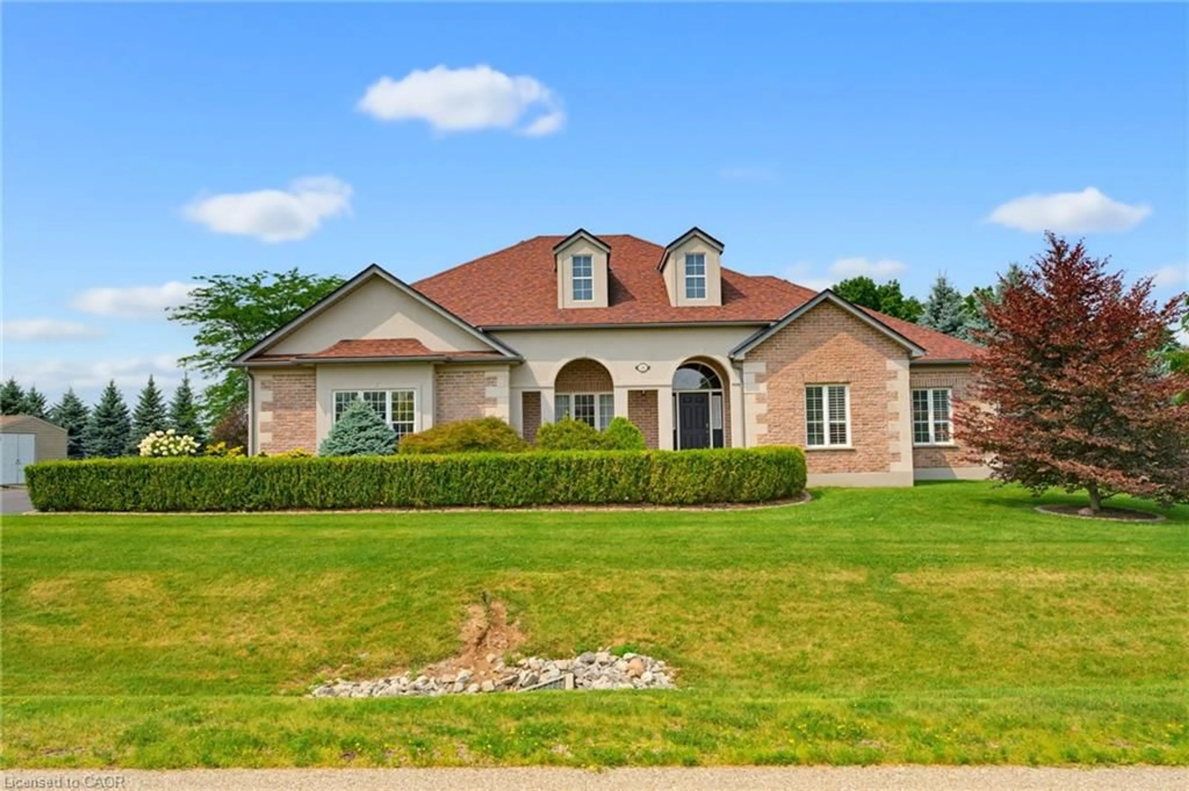Home with brick exterior material, street for 19 Royal Troon Dr, Scotland Ontario N0E 1R0