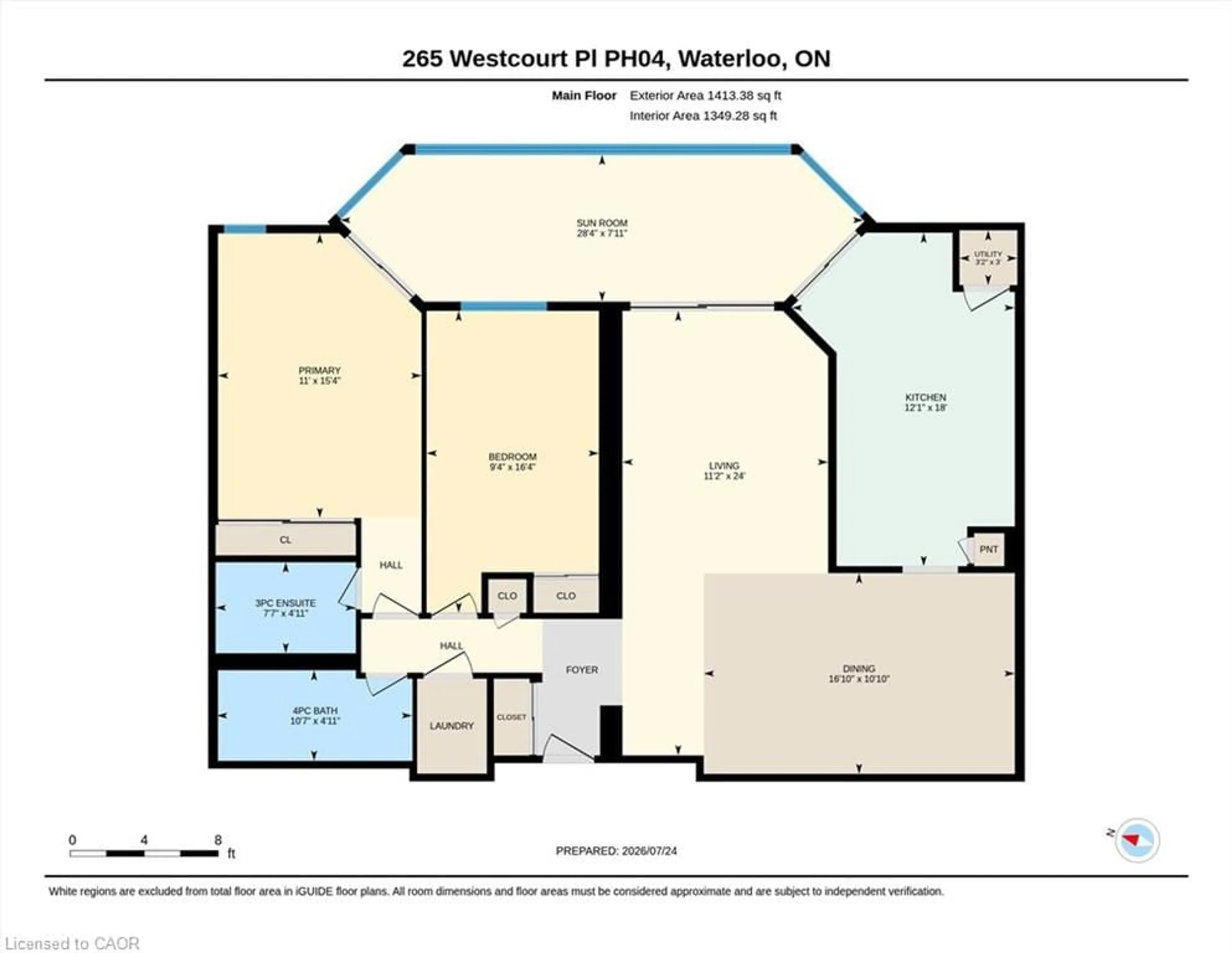 Floor plan for 265 Westcourt Pl #PH04, Waterloo Ontario N2L 6E4