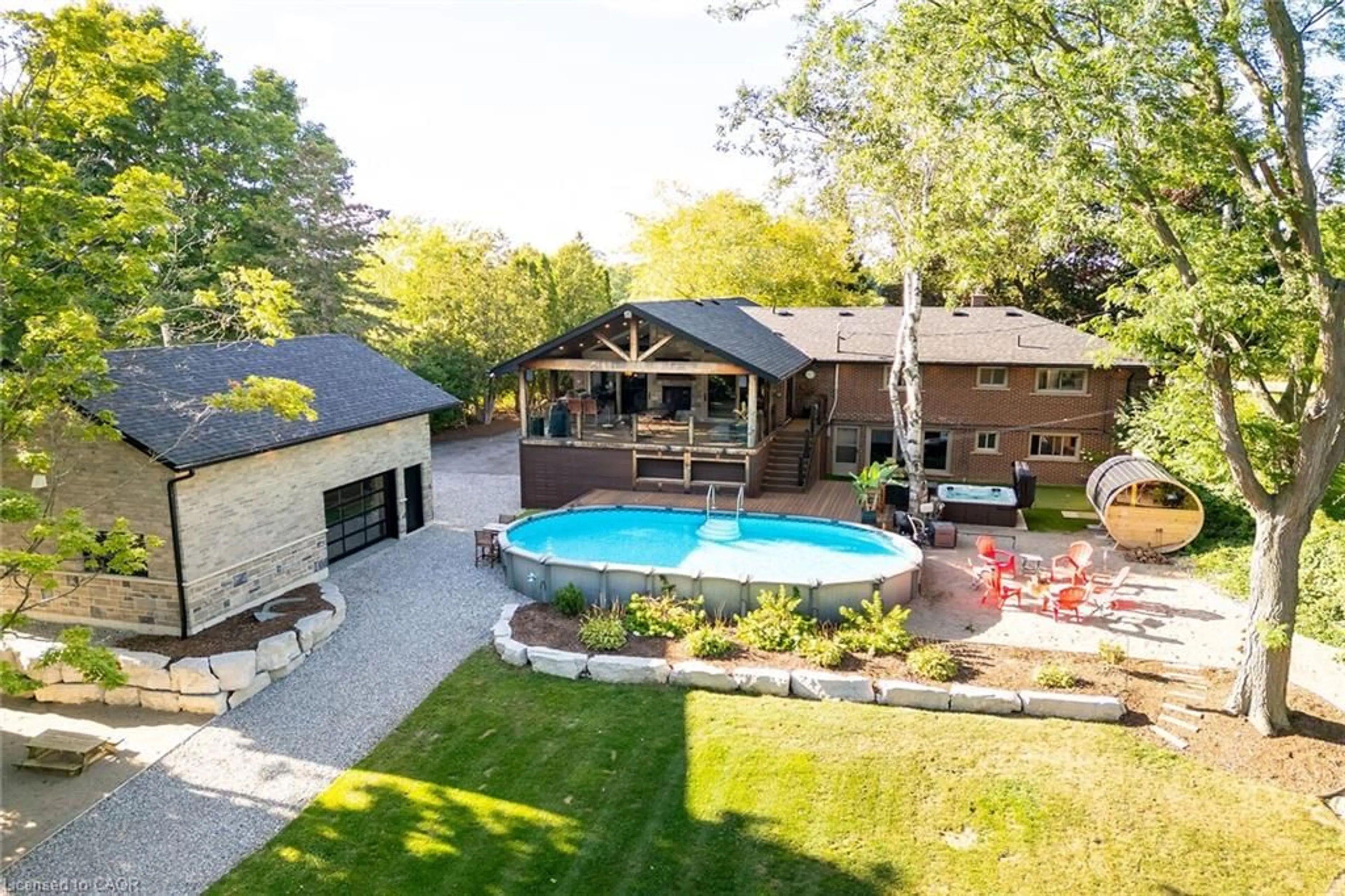A pic from outside/outdoor area/front of a property/back of a property/a pic from drone, water/lake/river/ocean view for 1417 Highway 54, Caledonia Ontario N3W 2G9