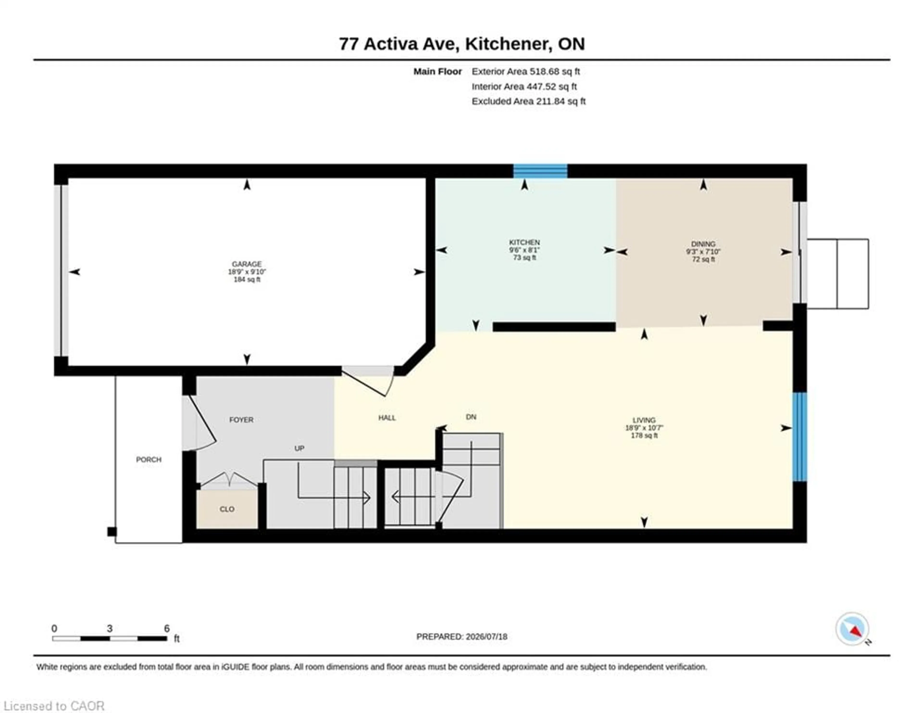 Floor plan for 77 Activa Ave, Kitchener Ontario N2E 3R4