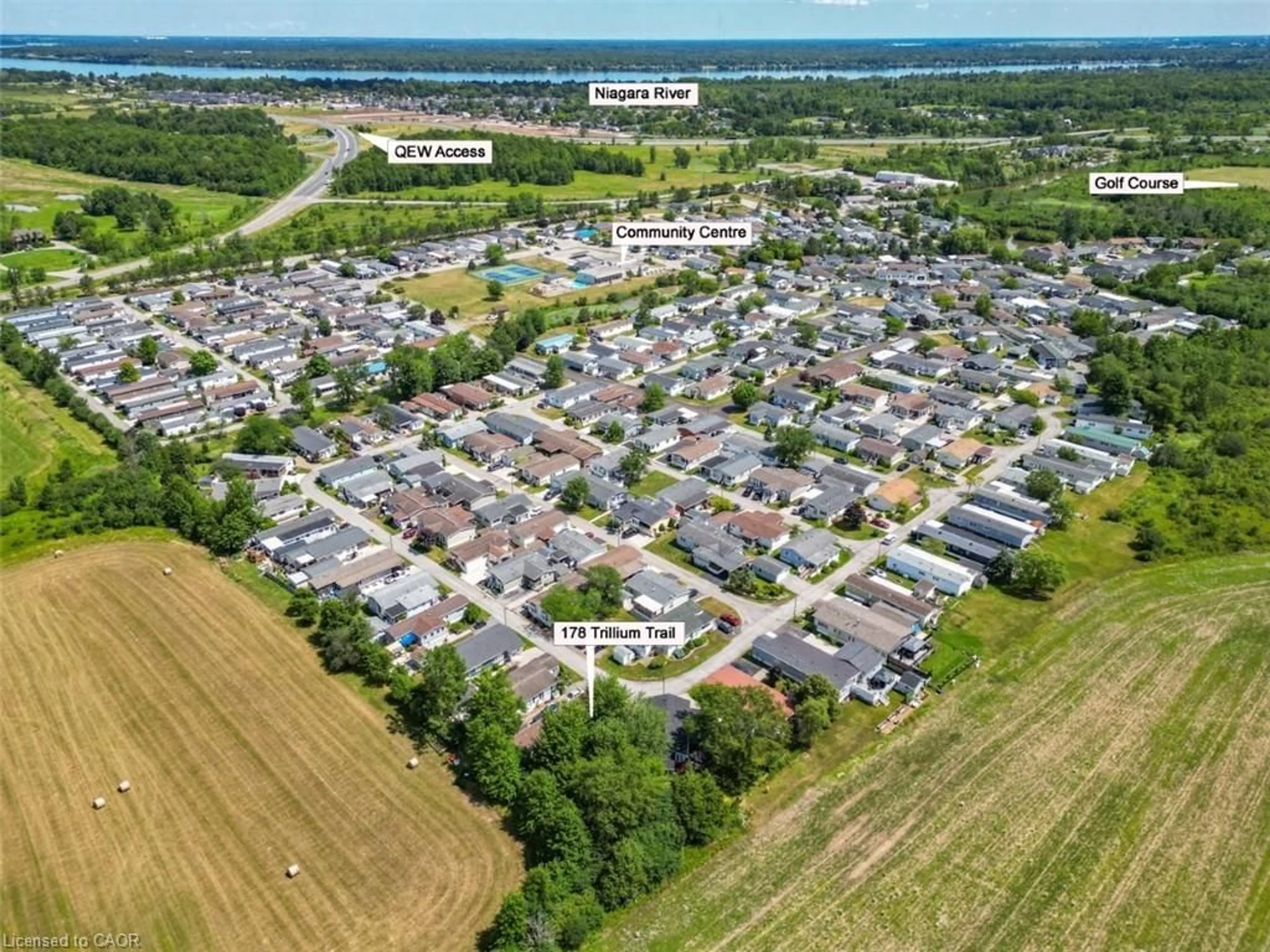 A pic from outside/outdoor area/front of a property/back of a property/a pic from drone, street for 3033 Townline Rd #178, Stevensville Ontario L0S 1S1