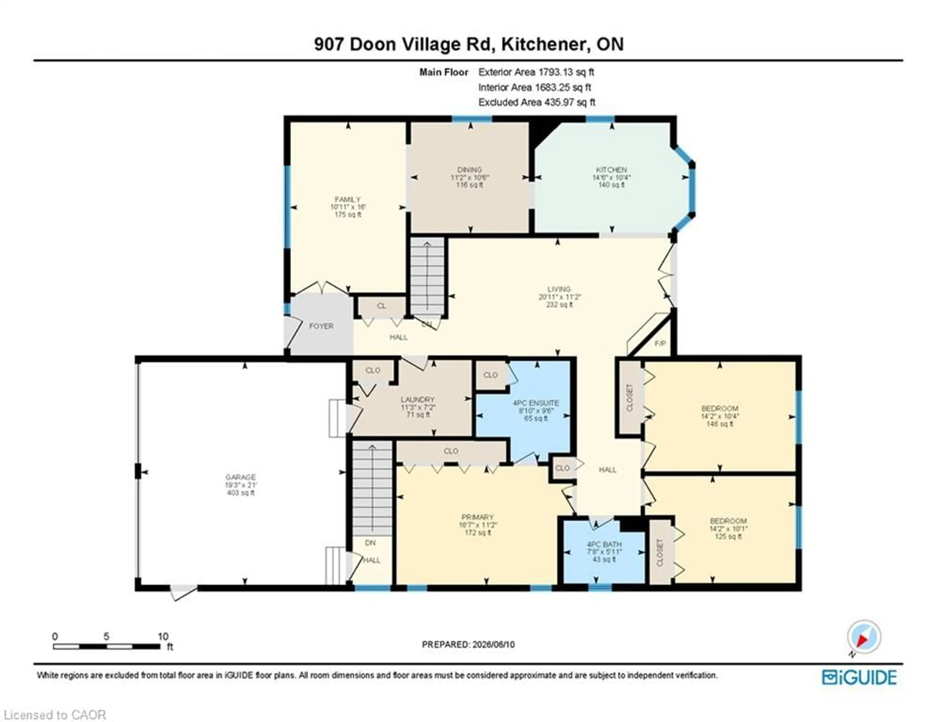 Floor plan for 907 Doon Village Rd, Kitchener Ontario N2P 1A1