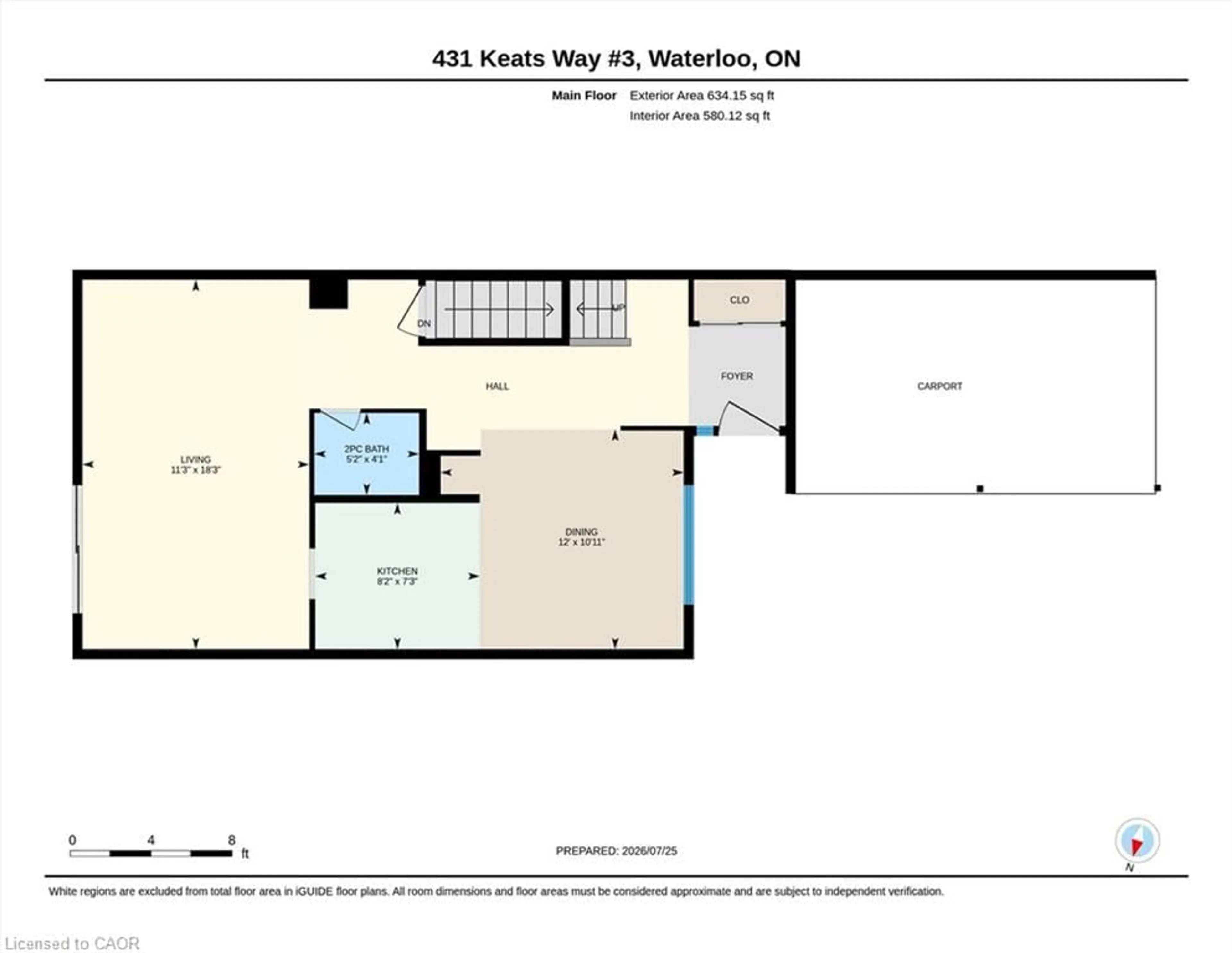 Floor plan for 431 Keats Way #3, Waterloo Ontario N2L 5S7