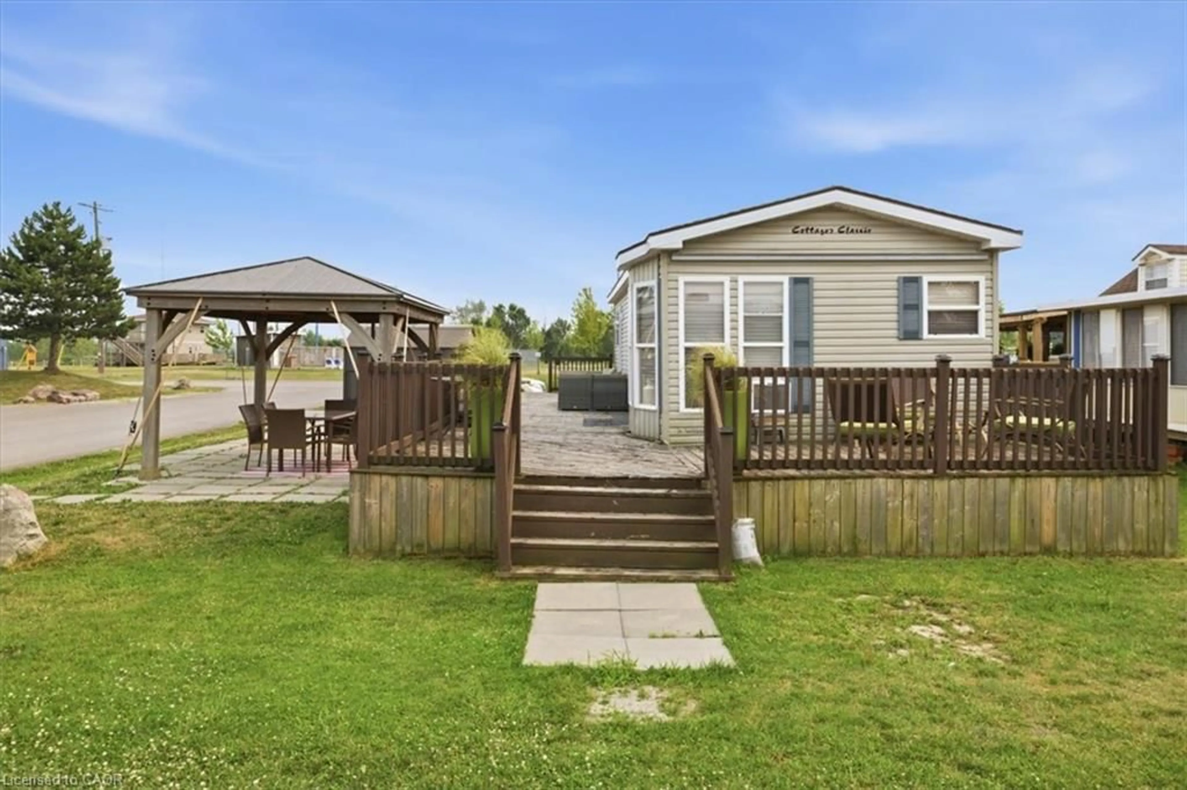 A pic from outside/outdoor area/front of a property/back of a property/a pic from drone, water/lake/river/ocean view for 659 Port Maitland Rd #54L, Dunnville Ontario N1A 2W6