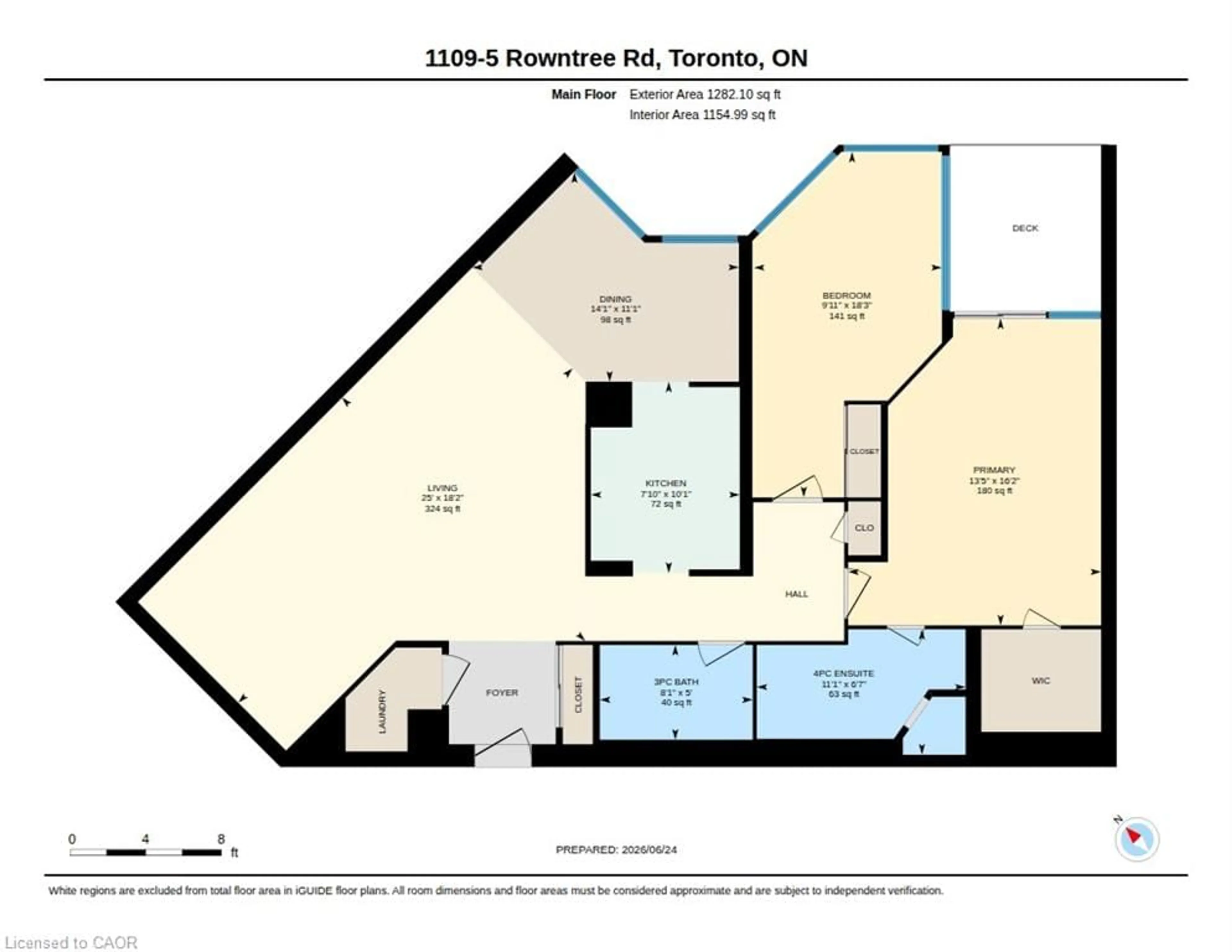 Floor plan for 5 Rowntree Rd #1109, Toronto Ontario M9V 5G9