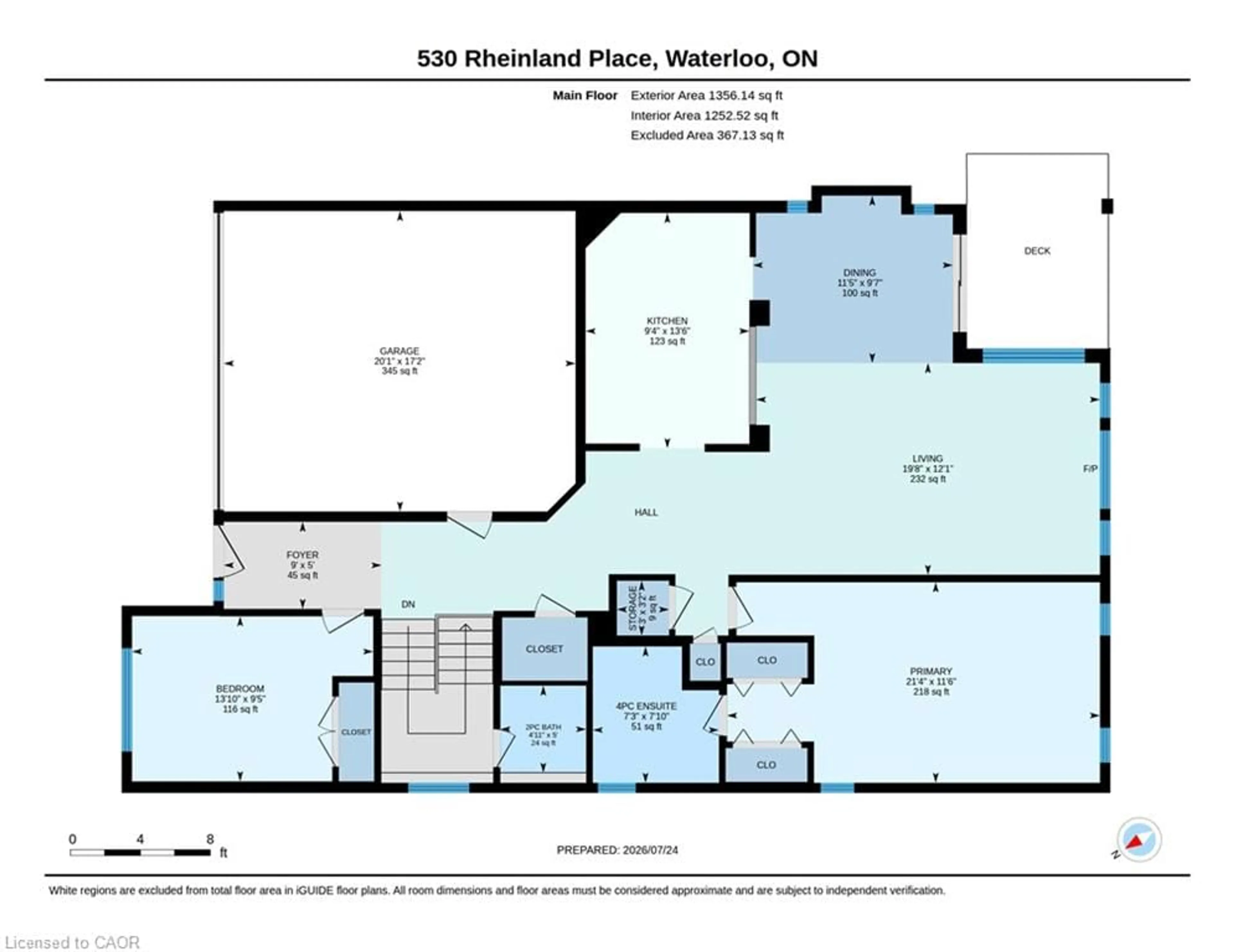 Floor plan for 530 Rheinland Pl, Waterloo Ontario N2V 2M9