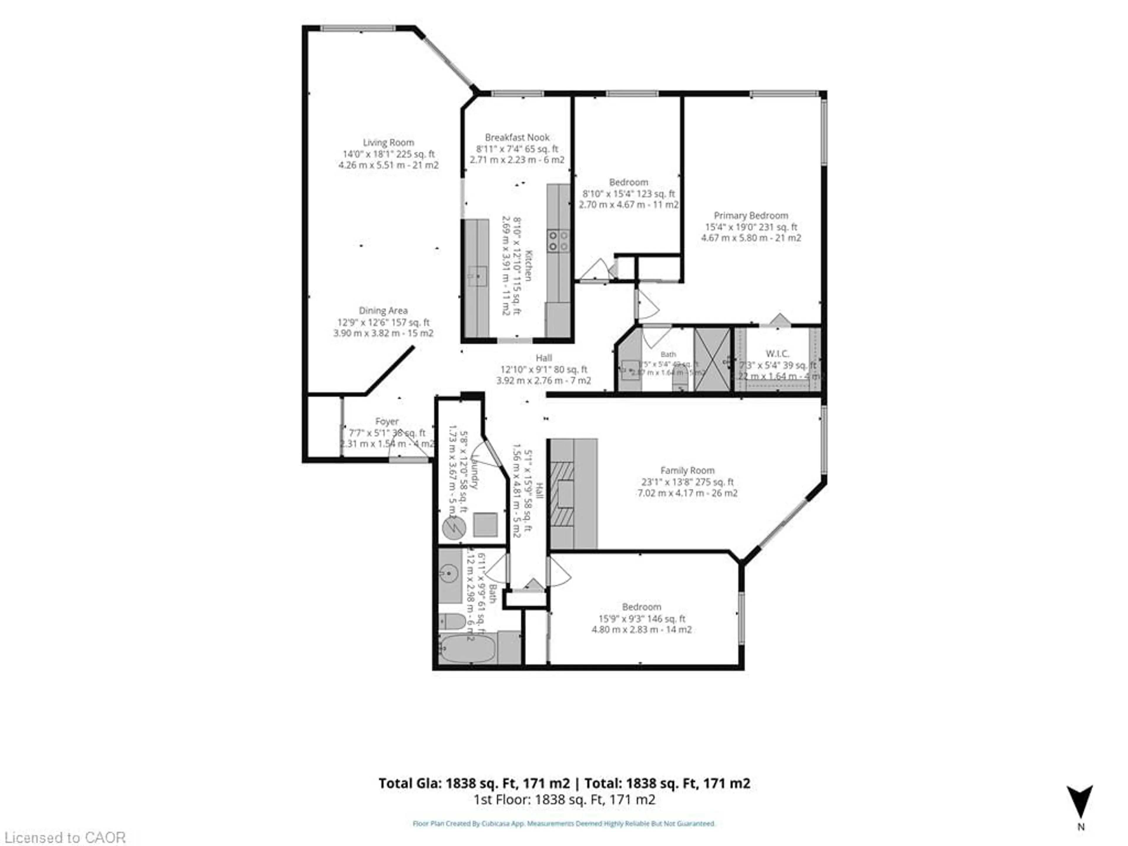 Floor plan for 17 Mill Pond Crt #601, Simcoe Ontario N3Y 5H9