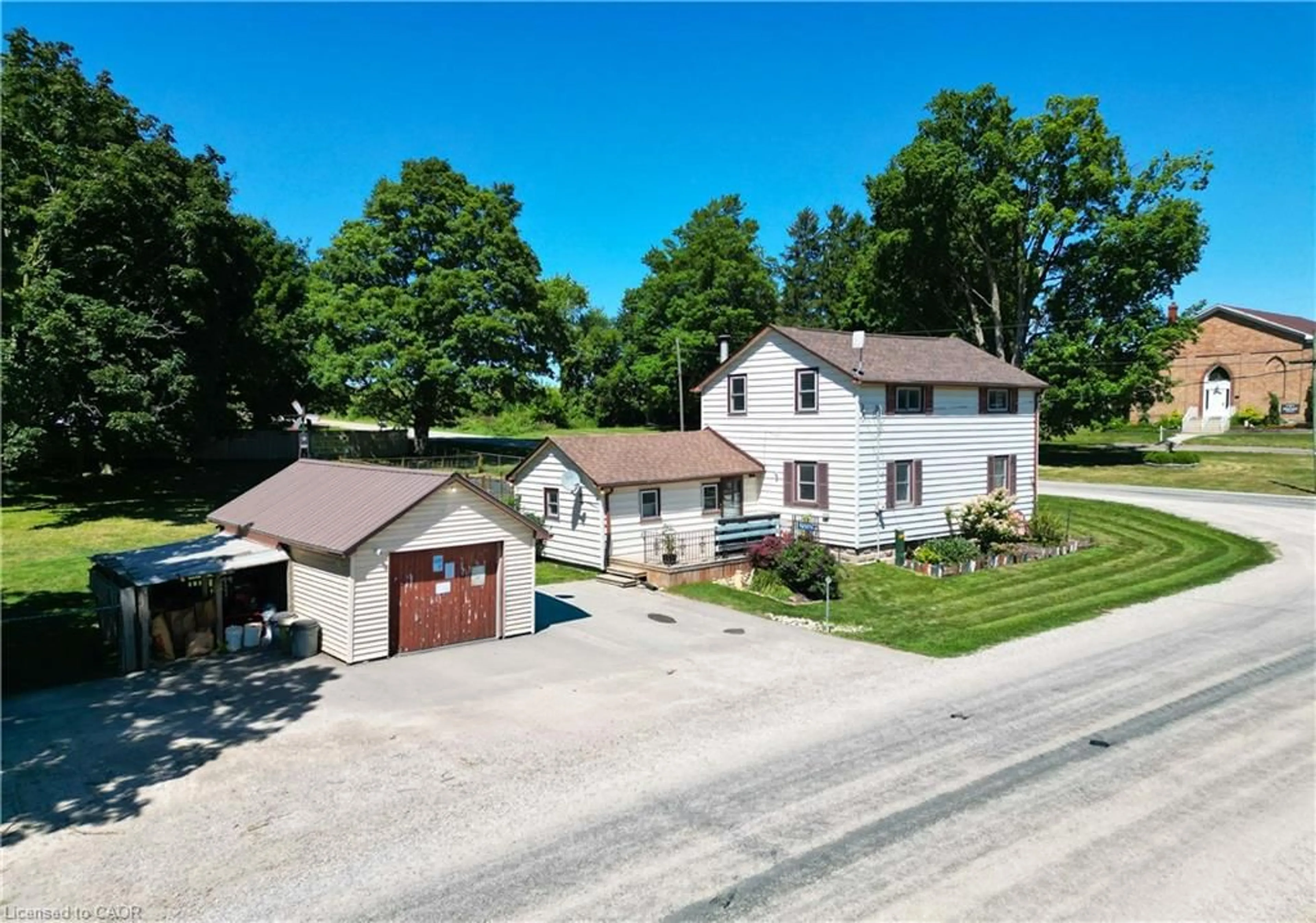 A pic from outside/outdoor area/front of a property/back of a property/a pic from drone, street for 905979 Township Rd 12, Bright Ontario N0J 1B0