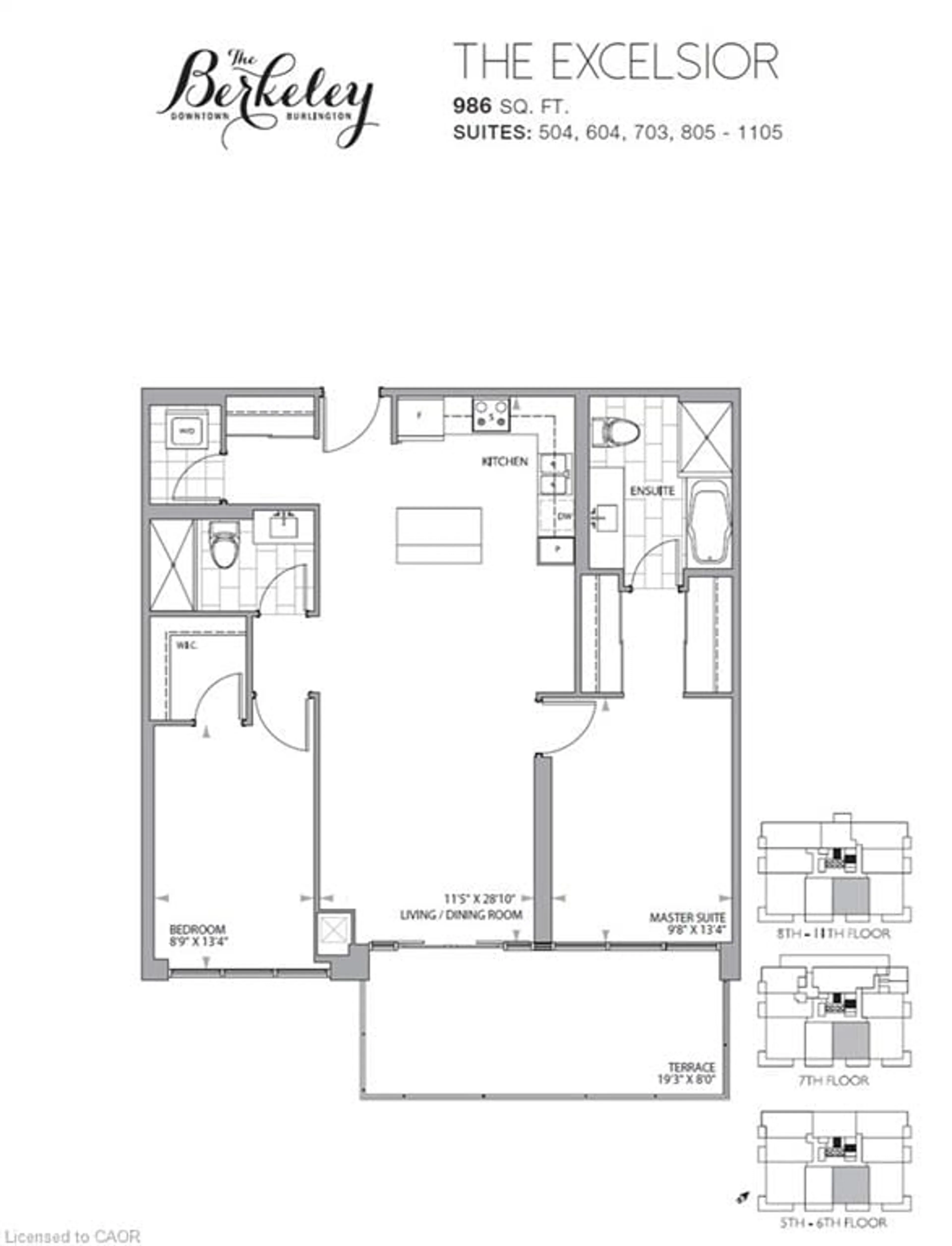 Floor plan for 2025 Maria St #1105, Burlington Ontario L7R 0E9