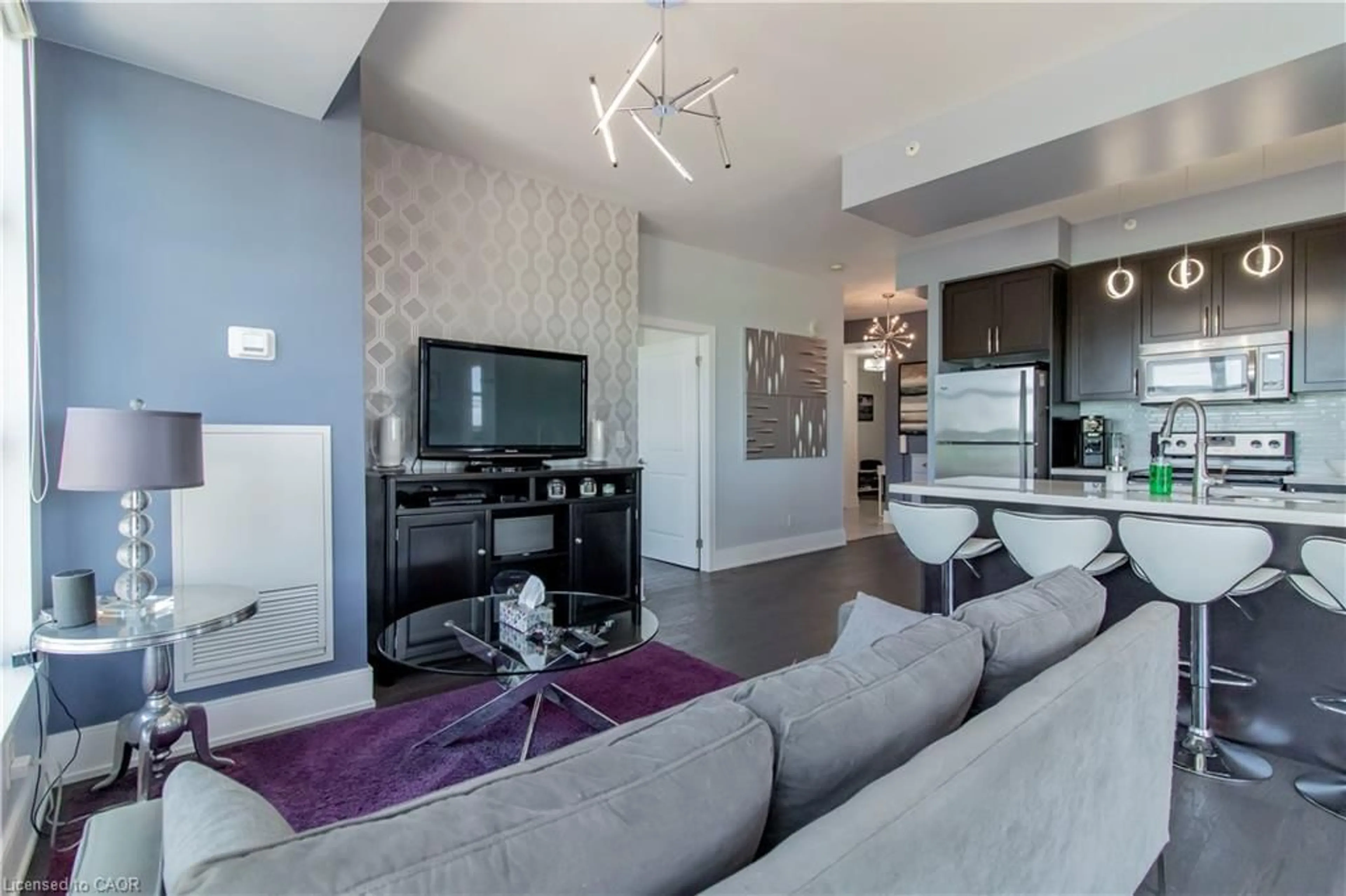 Living room with furniture, unknown for 144 Park St #808, Waterloo Ontario N2L 0B6