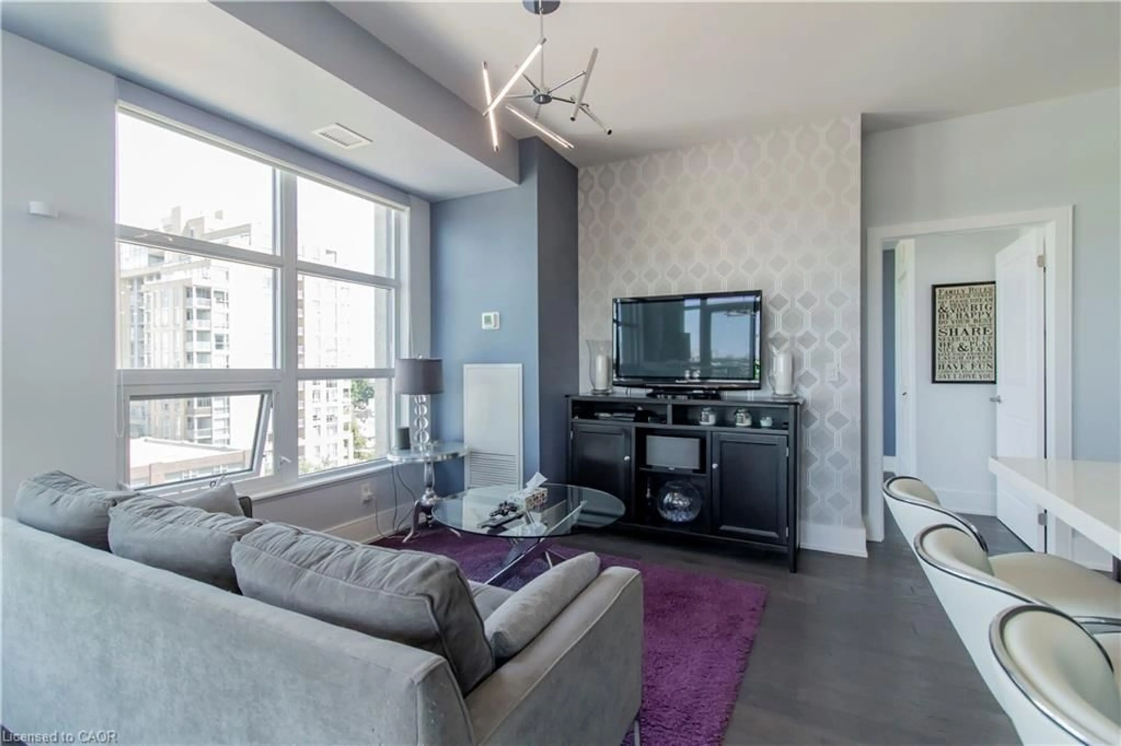 Living room with furniture, unknown for 144 Park St #808, Waterloo Ontario N2L 0B6