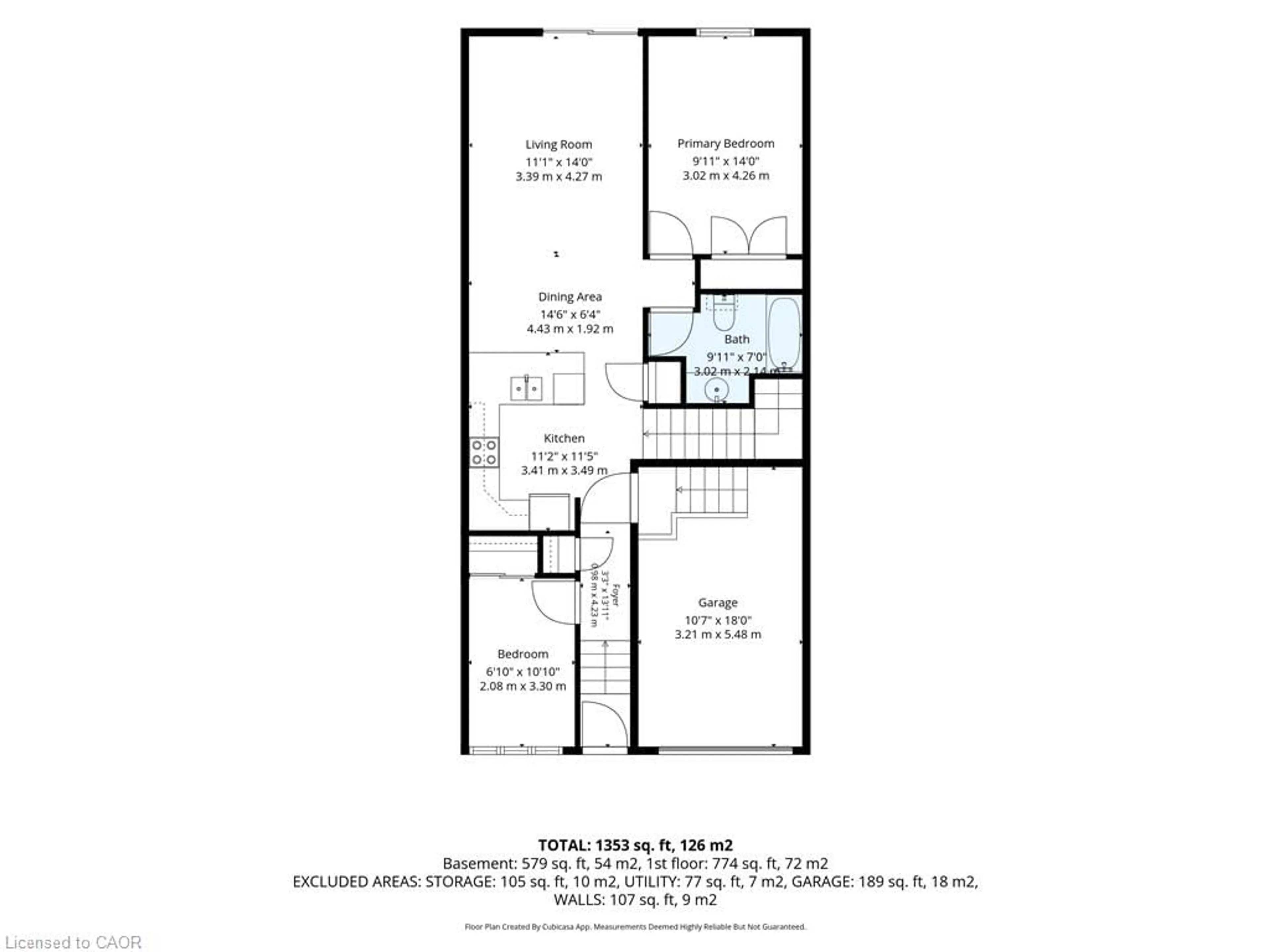 Floor plan for 89 Windham St, Simcoe Ontario N3Y 3V7