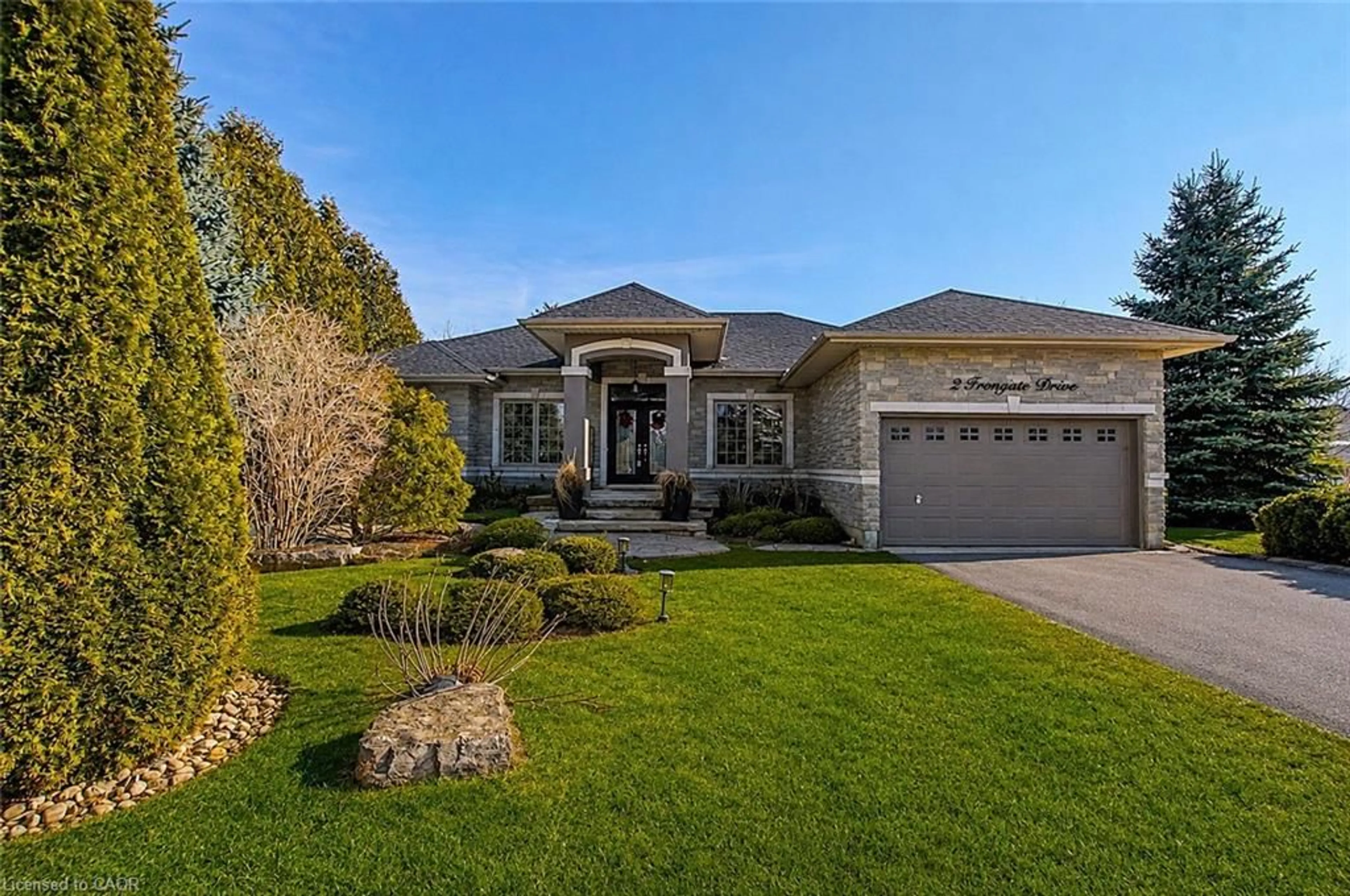 Home with brick exterior material, street for 2 Irongate Dr, Paris Ontario N3L 4G4