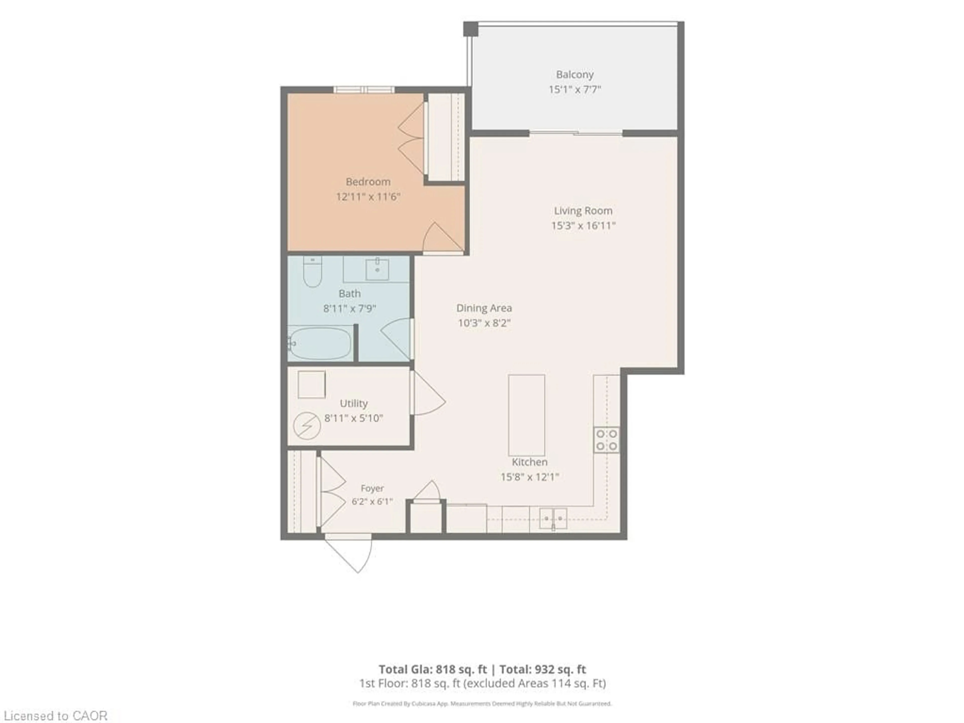 Floor plan for 249 Grey Silo Rd #108, Waterloo Ontario N2K 0G8