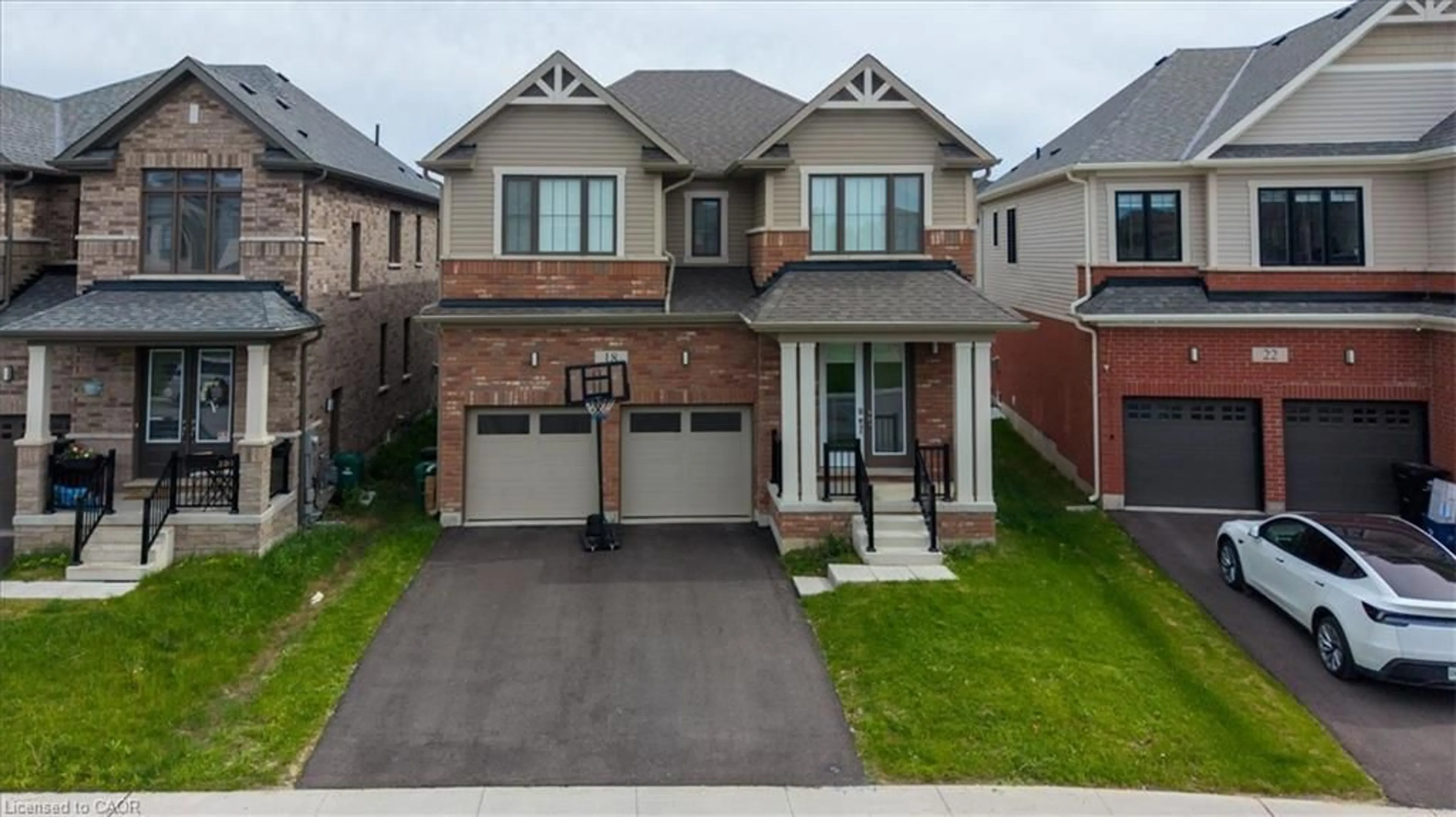 Home with brick exterior material, street for 18 John Carpenter Rd, Ayr Ontario N0B 1E0