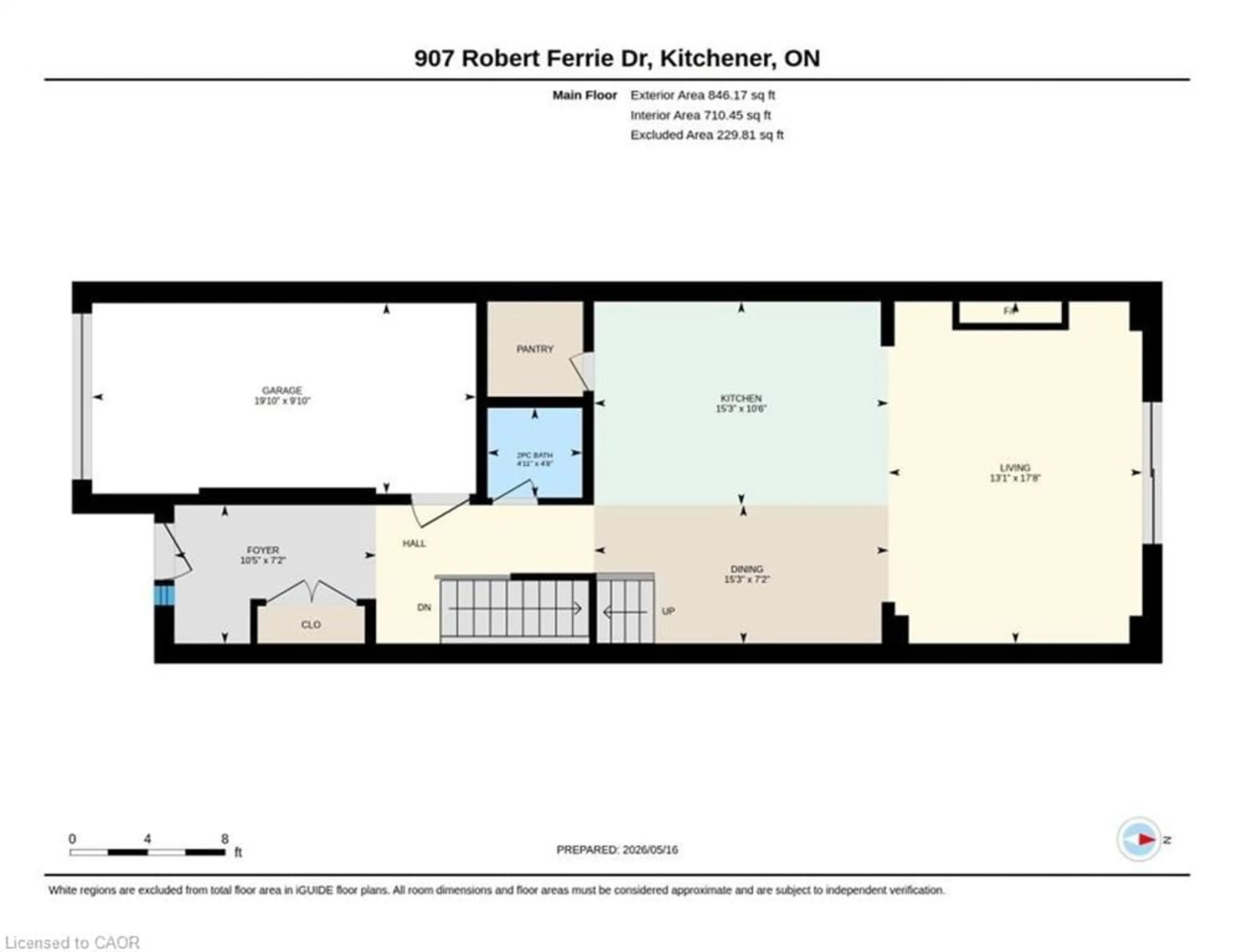 Floor plan for 907 Robert Ferrie Dr, Kitchener Ontario N2R 1N3