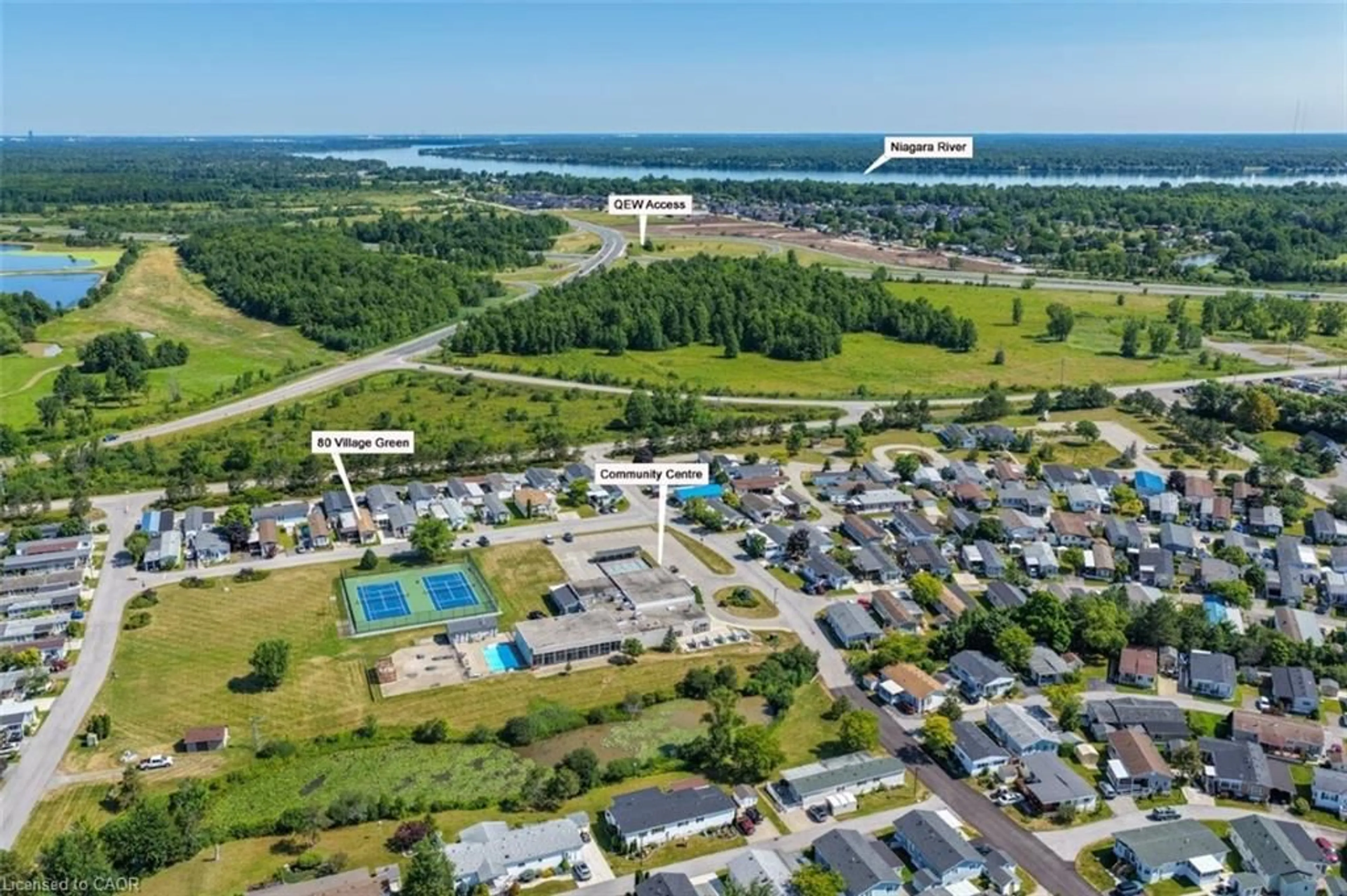 A pic from outside/outdoor area/front of a property/back of a property/a pic from drone, water/lake/river/ocean view for 3033 Townline Rd #80, Stevensville Ontario L0S 1S1