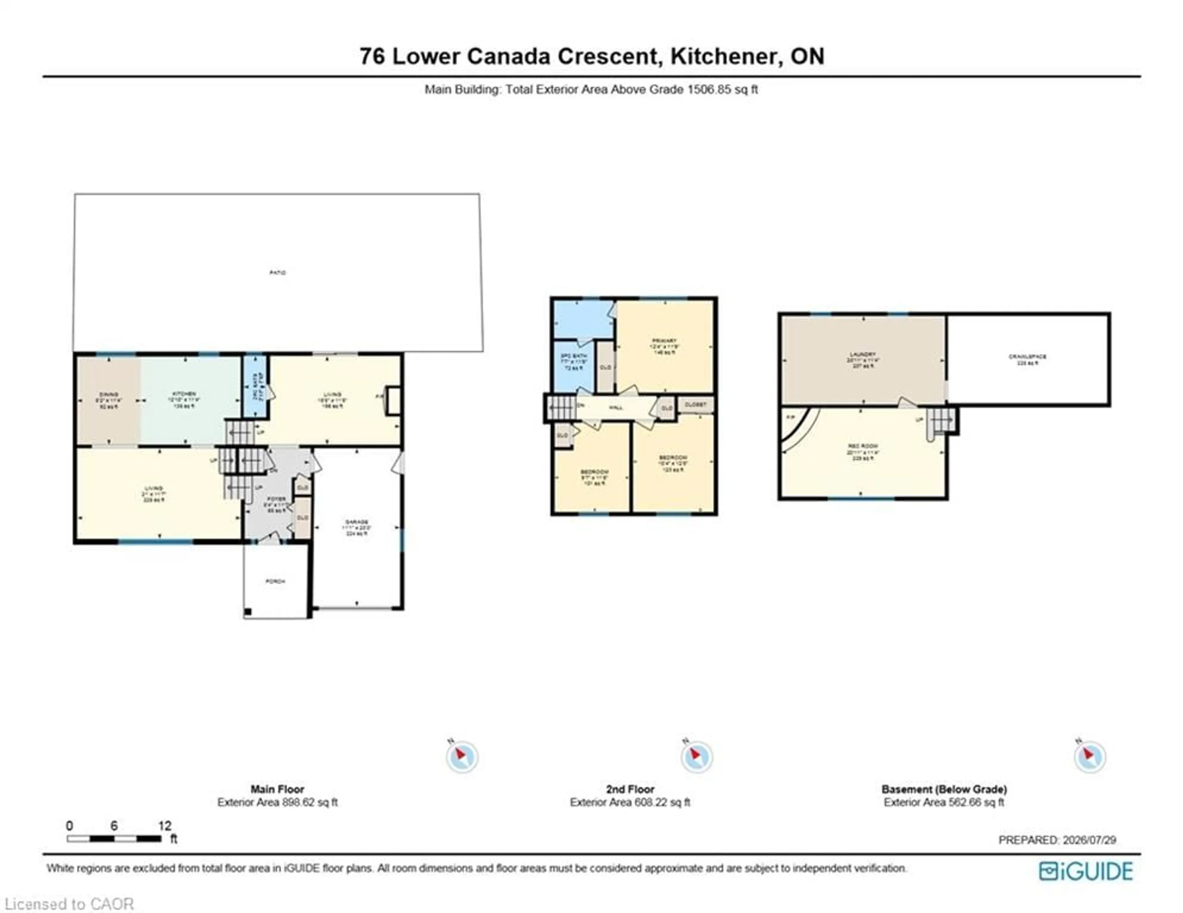 Floor plan for 76 Lower Canada Cres, Kitchener Ontario N2P 1E8