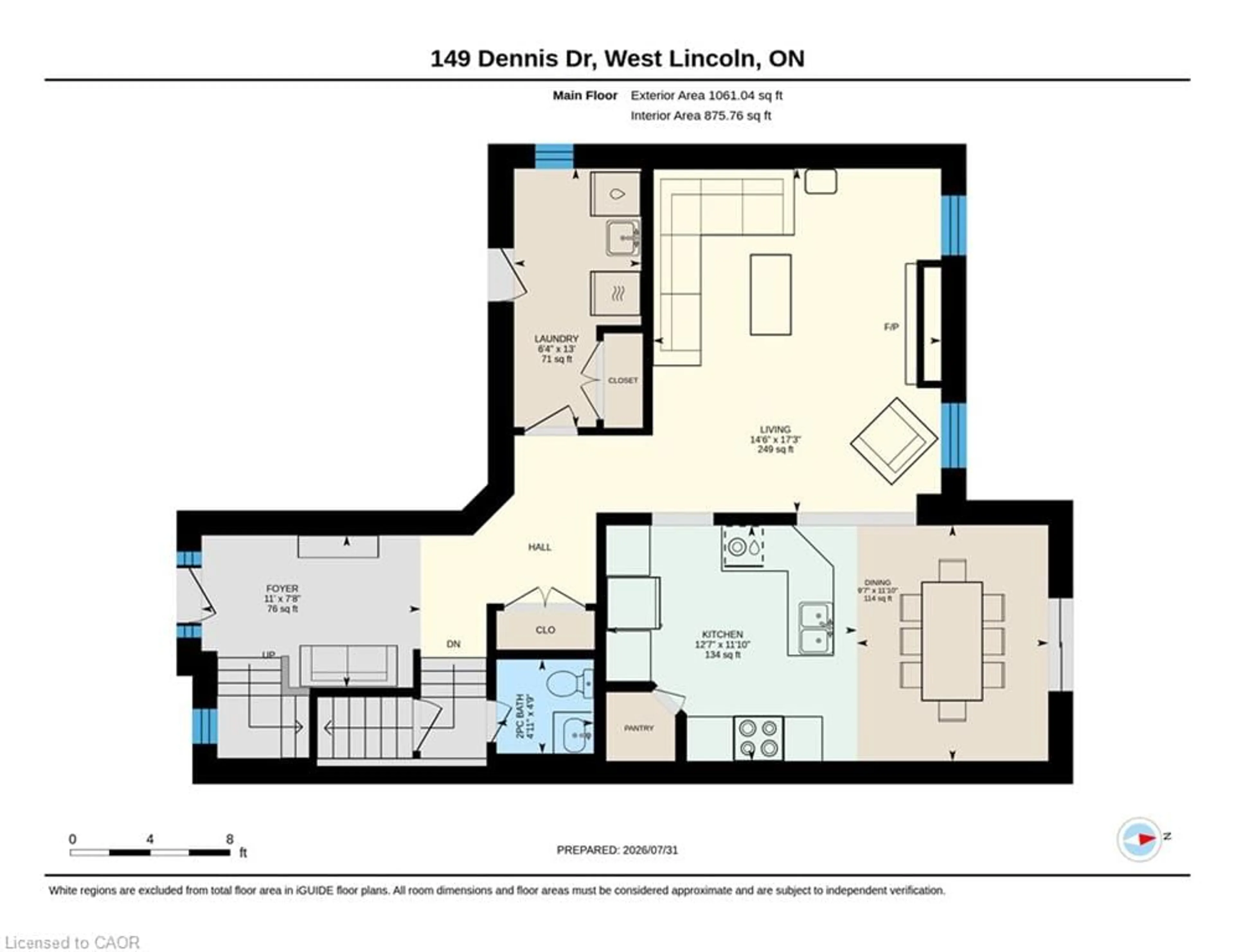 Floor plan for 149 Dennis Dr, Smithville Ontario L0R 2A0