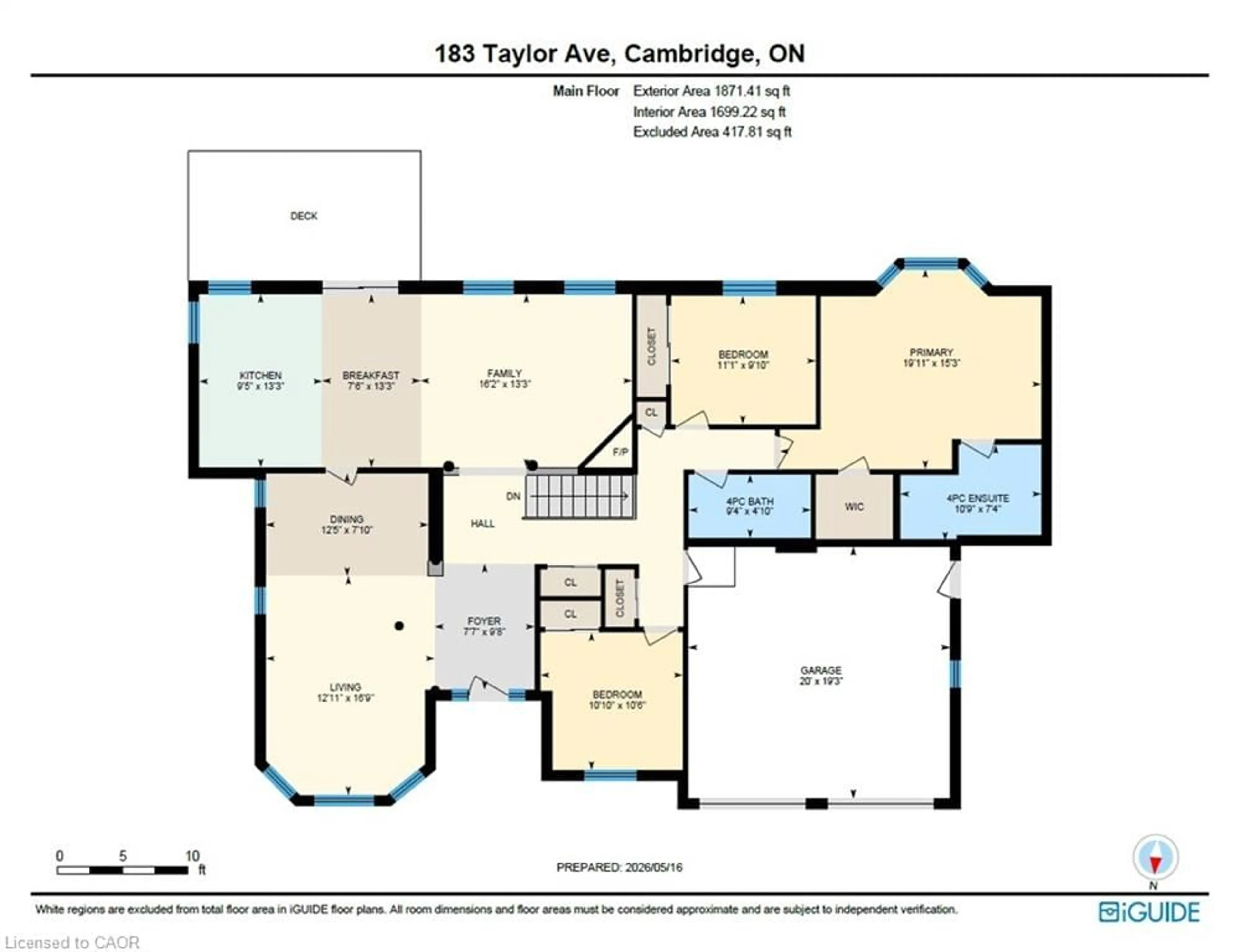Floor plan for 183 Taylor Avenue A, Cambridge Ontario N1R 8H9