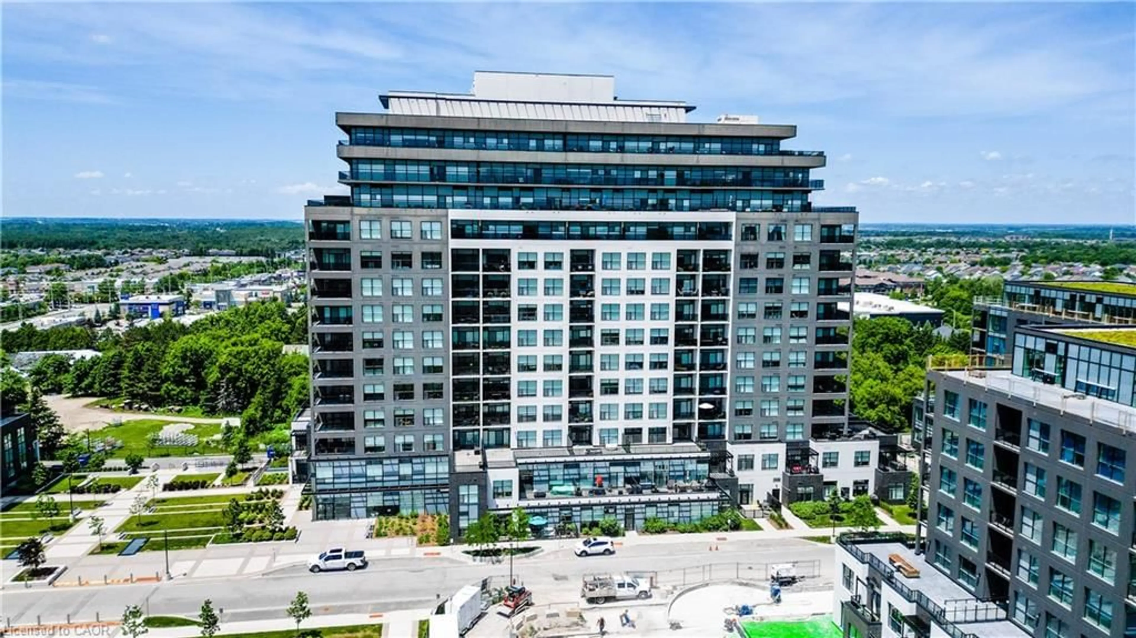 A pic from outside/outdoor area/front of a property/back of a property/a pic from drone, city buildings view from balcony for 1880 Gordon St #1109, Guelph Ontario N1L 0P5