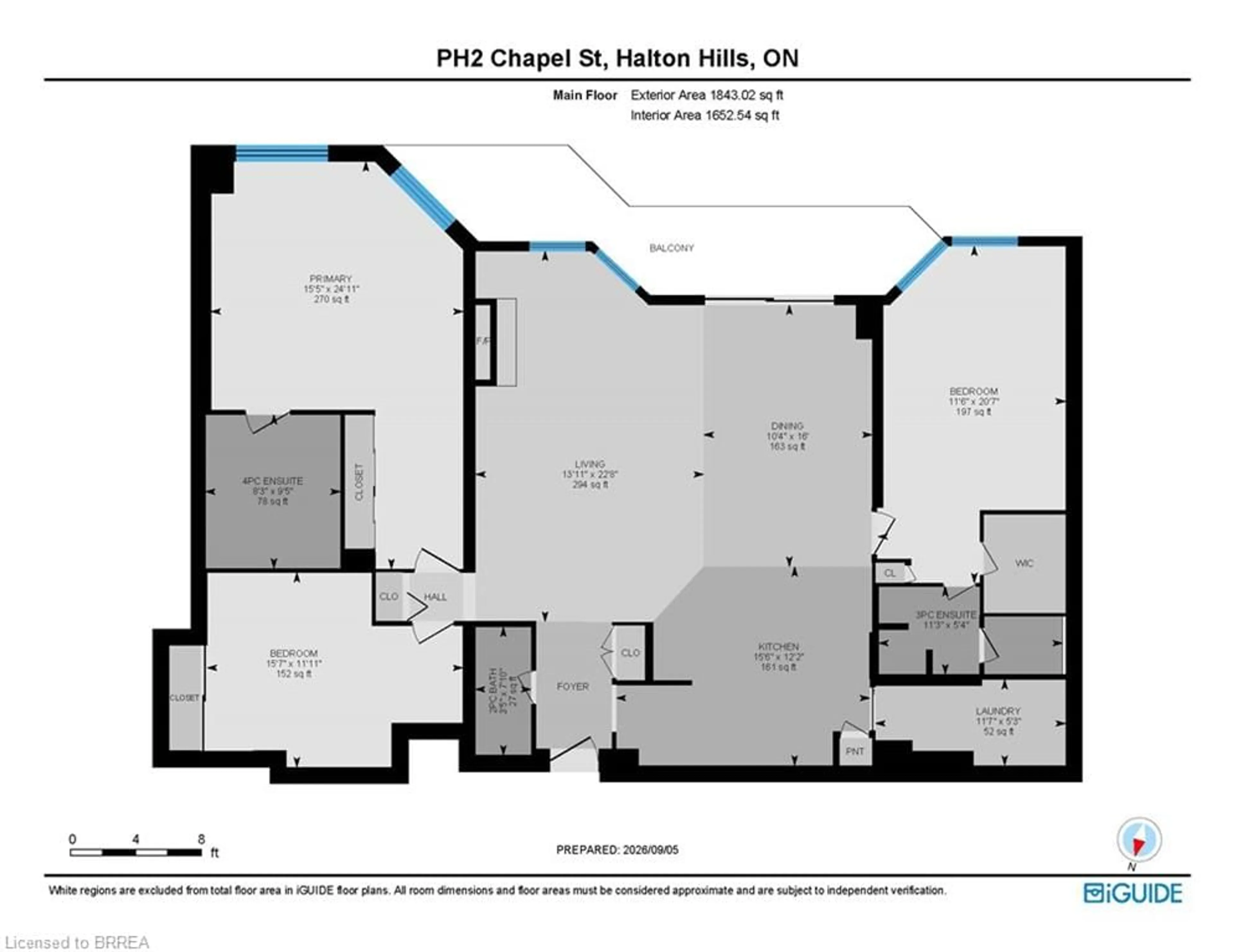 Floor plan for 24 Chapel St #PH2, Georgetown Ontario L7G 6A7