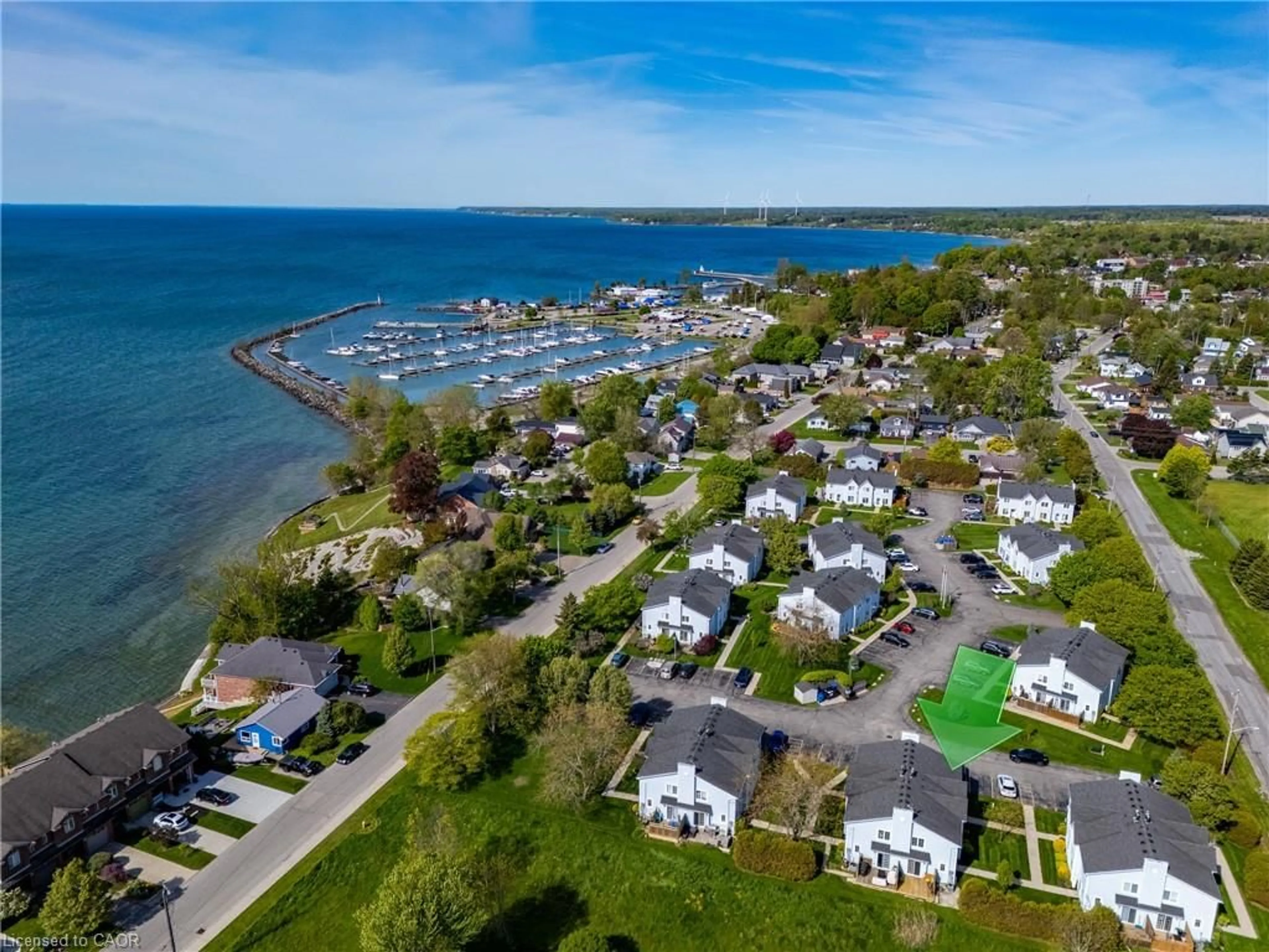 A pic from outside/outdoor area/front of a property/back of a property/a pic from drone, water/lake/river/ocean view for 14 New Lakeshore Rd #17, Port Dover Ontario N0A 1N8