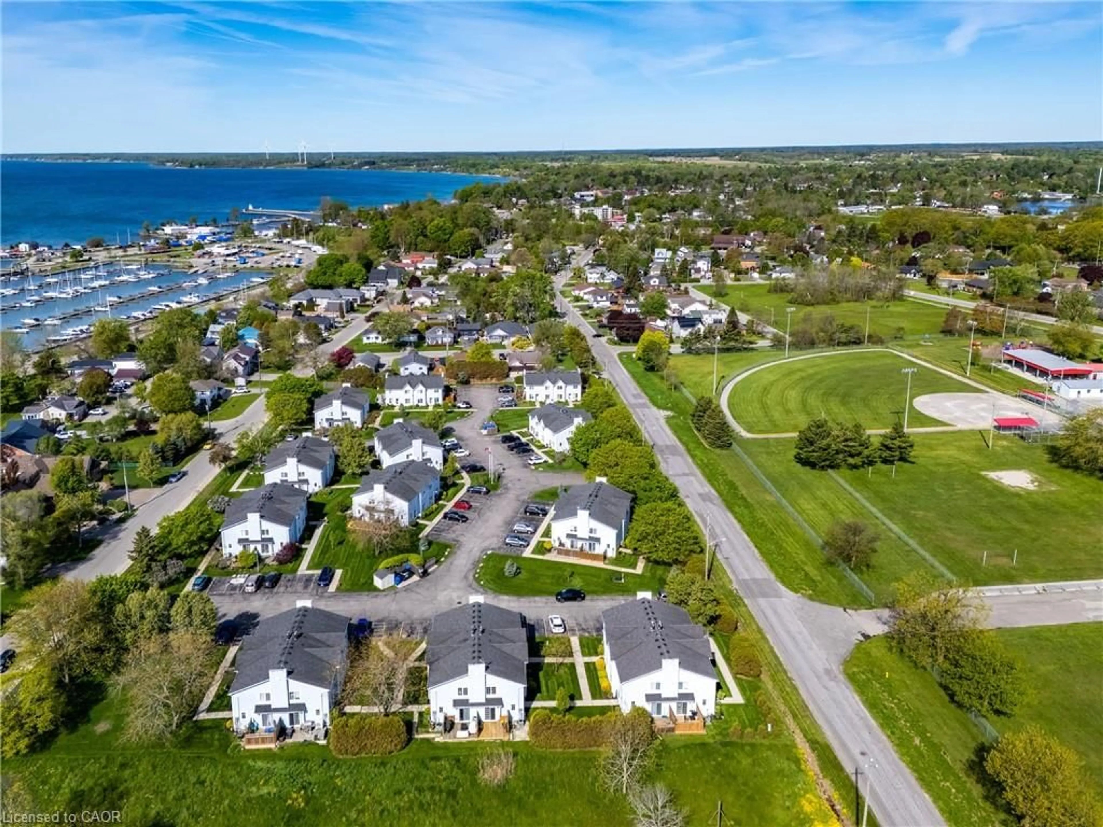 A pic from outside/outdoor area/front of a property/back of a property/a pic from drone, water/lake/river/ocean view for 14 New Lakeshore Rd #17, Port Dover Ontario N0A 1N8