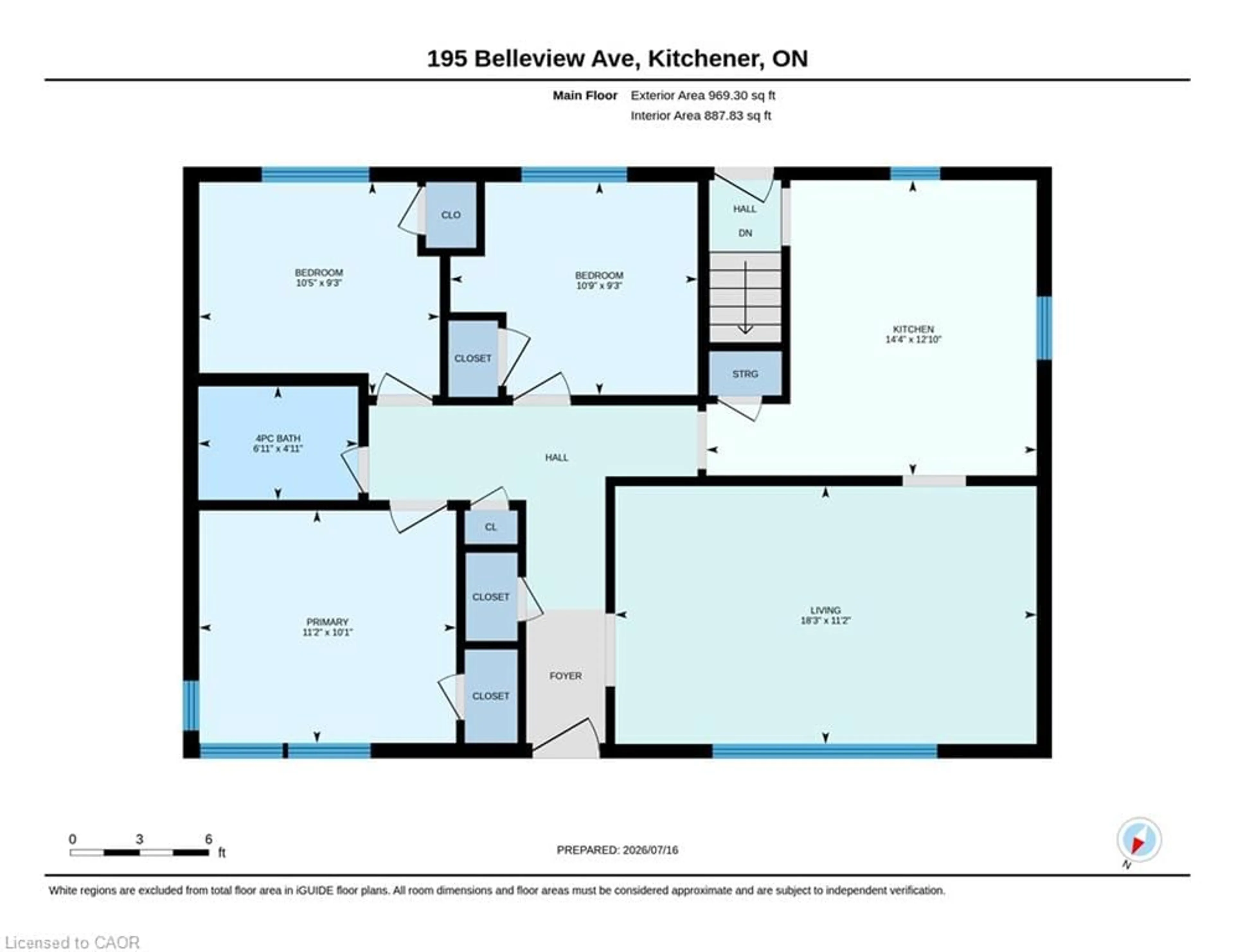 Floor plan for 195 Belleview Ave, Kitchener Ontario N2B 1G6
