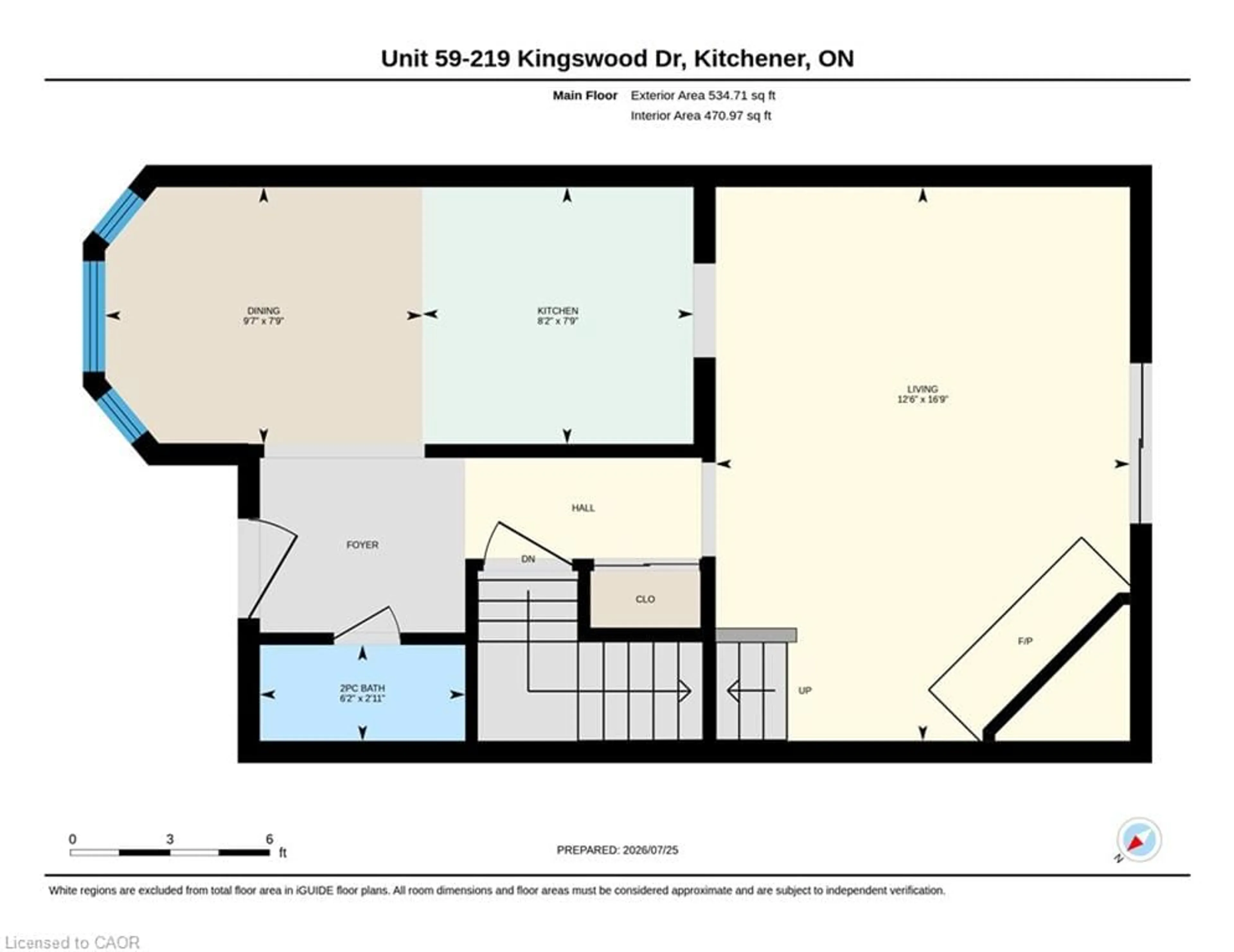 Floor plan for 219 Kingswood Dr #59, Kitchener Ontario N2E 3J4