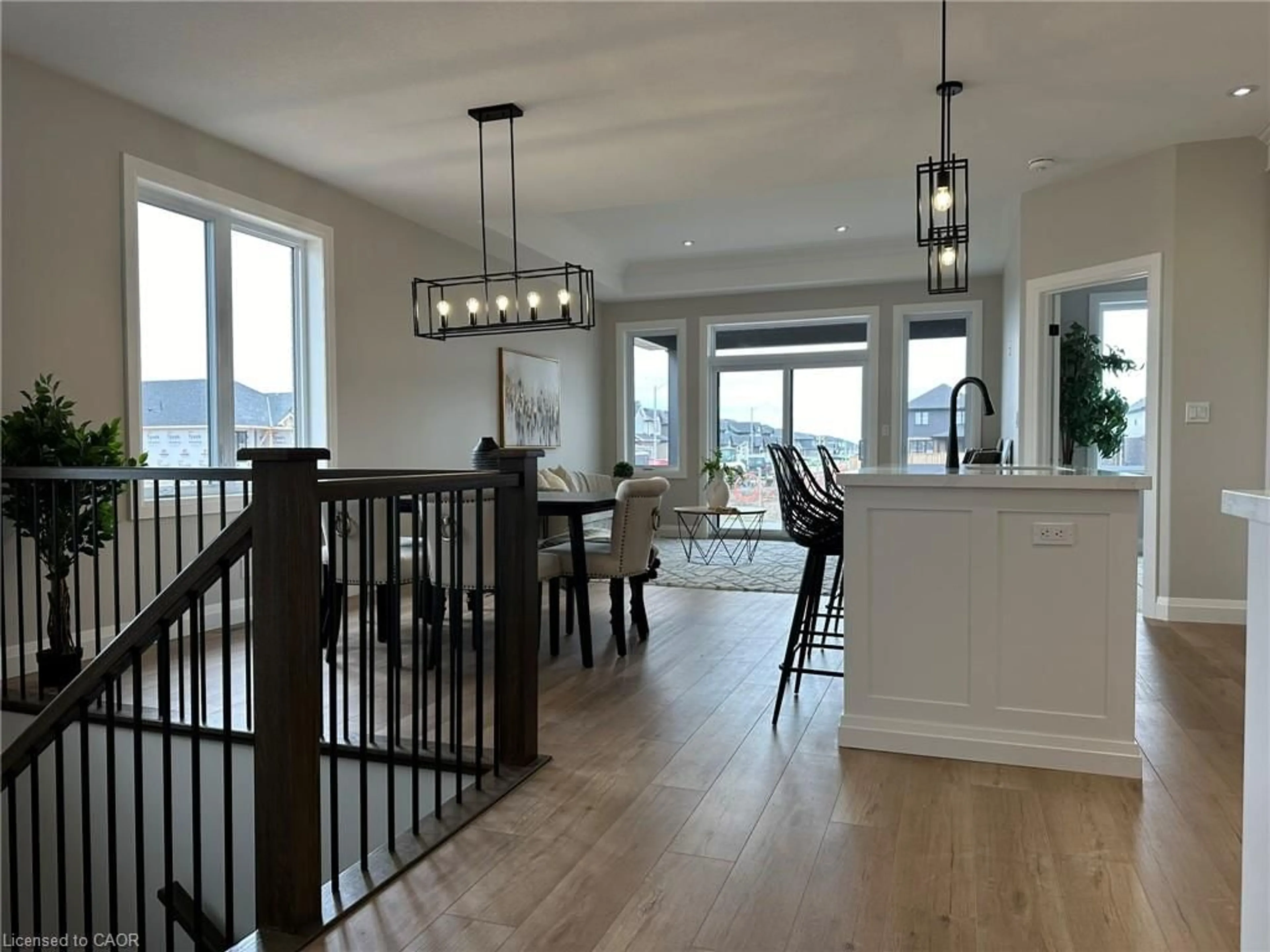 Open concept kitchen, wood/laminate floor for 66 Pike Creek Dr, Cayuga Ontario N0A 1E0