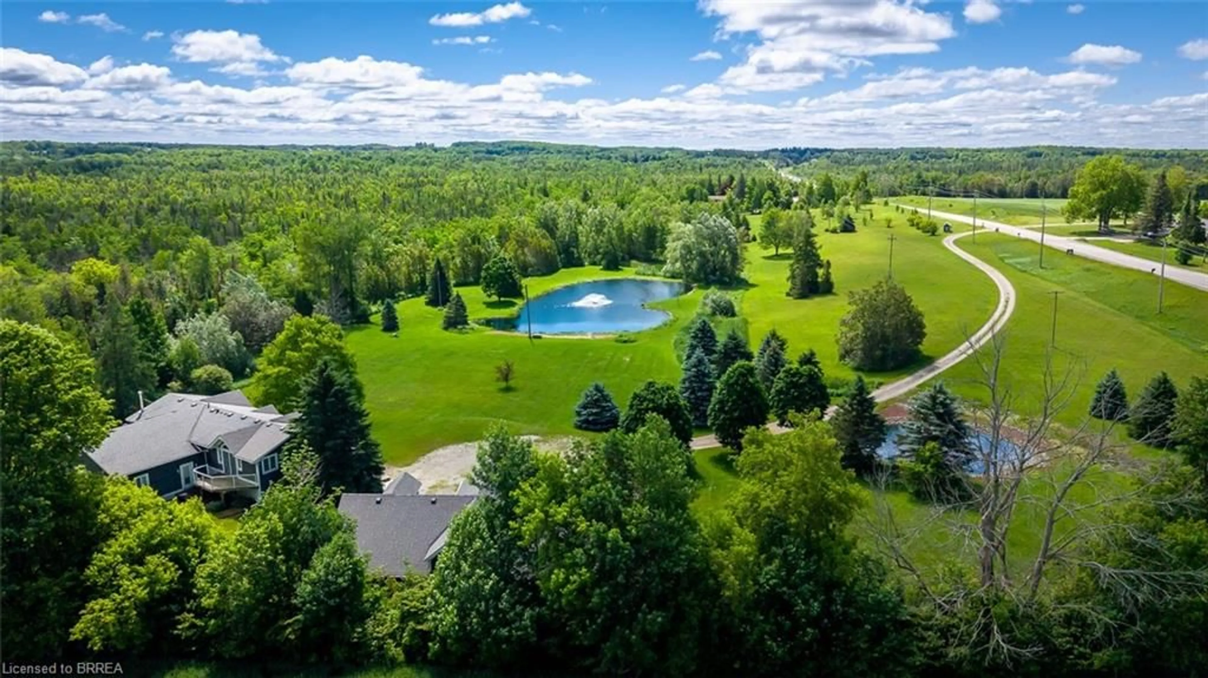 A pic from outside/outdoor area/front of a property/back of a property/a pic from drone, water/lake/river/ocean view for 5169 Wellington Rd 125 Rd, Erin Ontario L7J 2L8