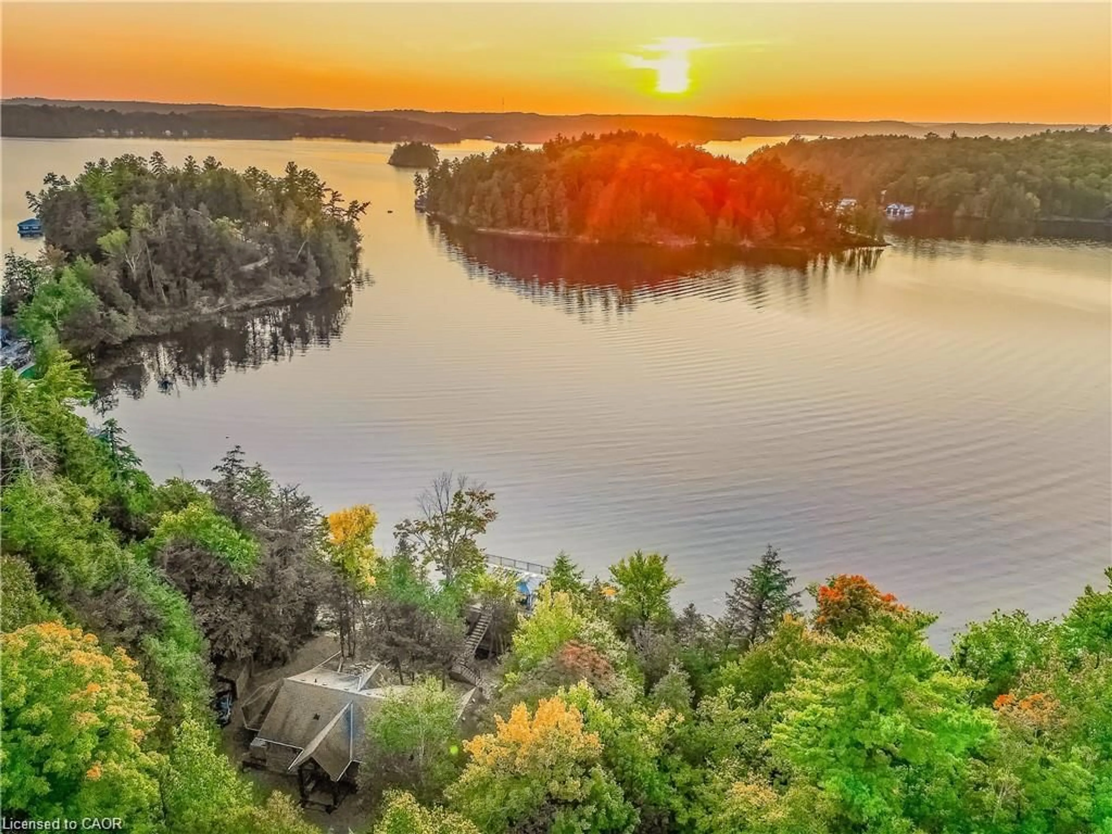 A pic from outside/outdoor area/front of a property/back of a property/a pic from drone, water/lake/river/ocean view for 1347 Rosseau Rd #10, Utterson Ontario P0B 1M0