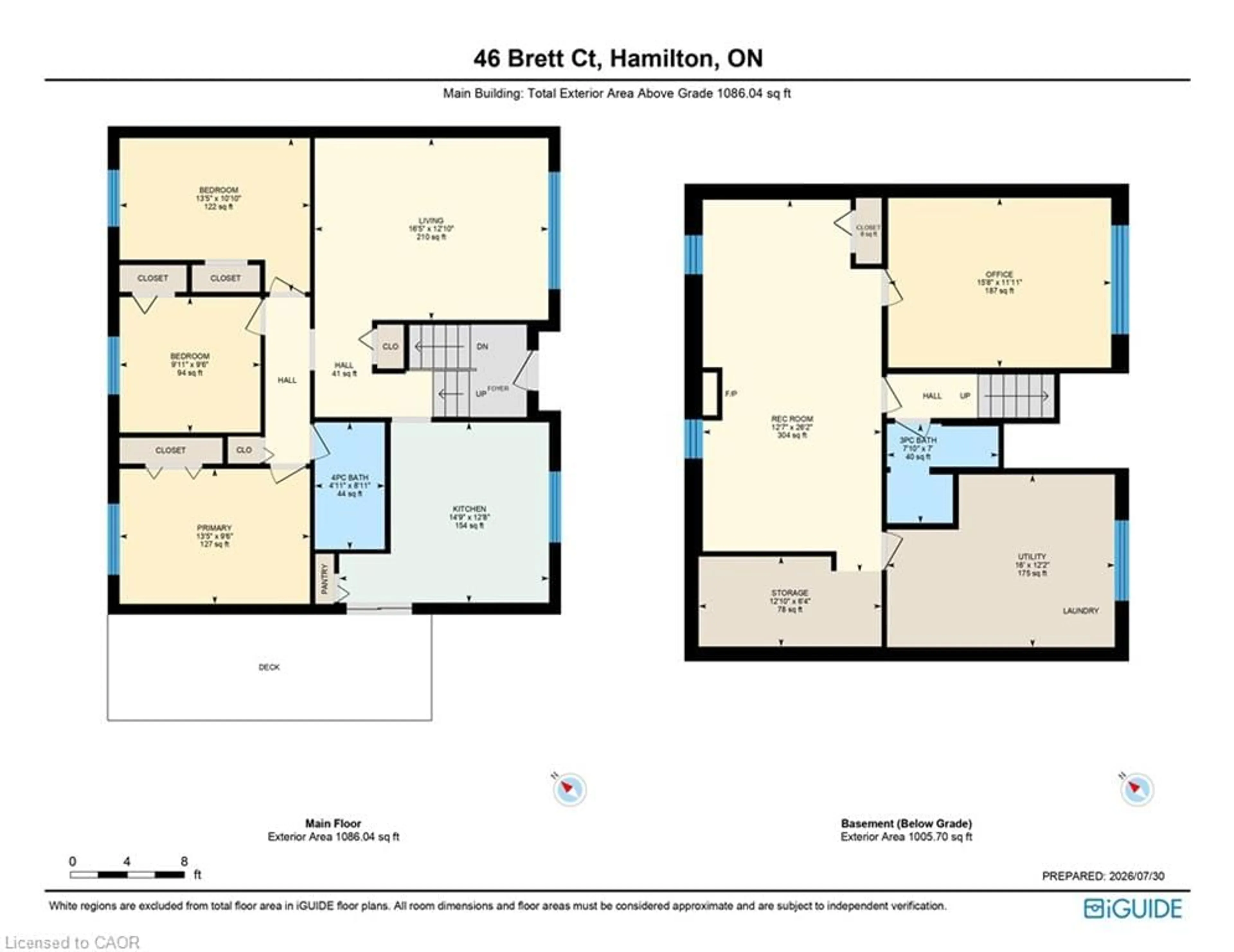 Floor plan for 46 Brett Crt, Hamilton Ontario L8T 4R8