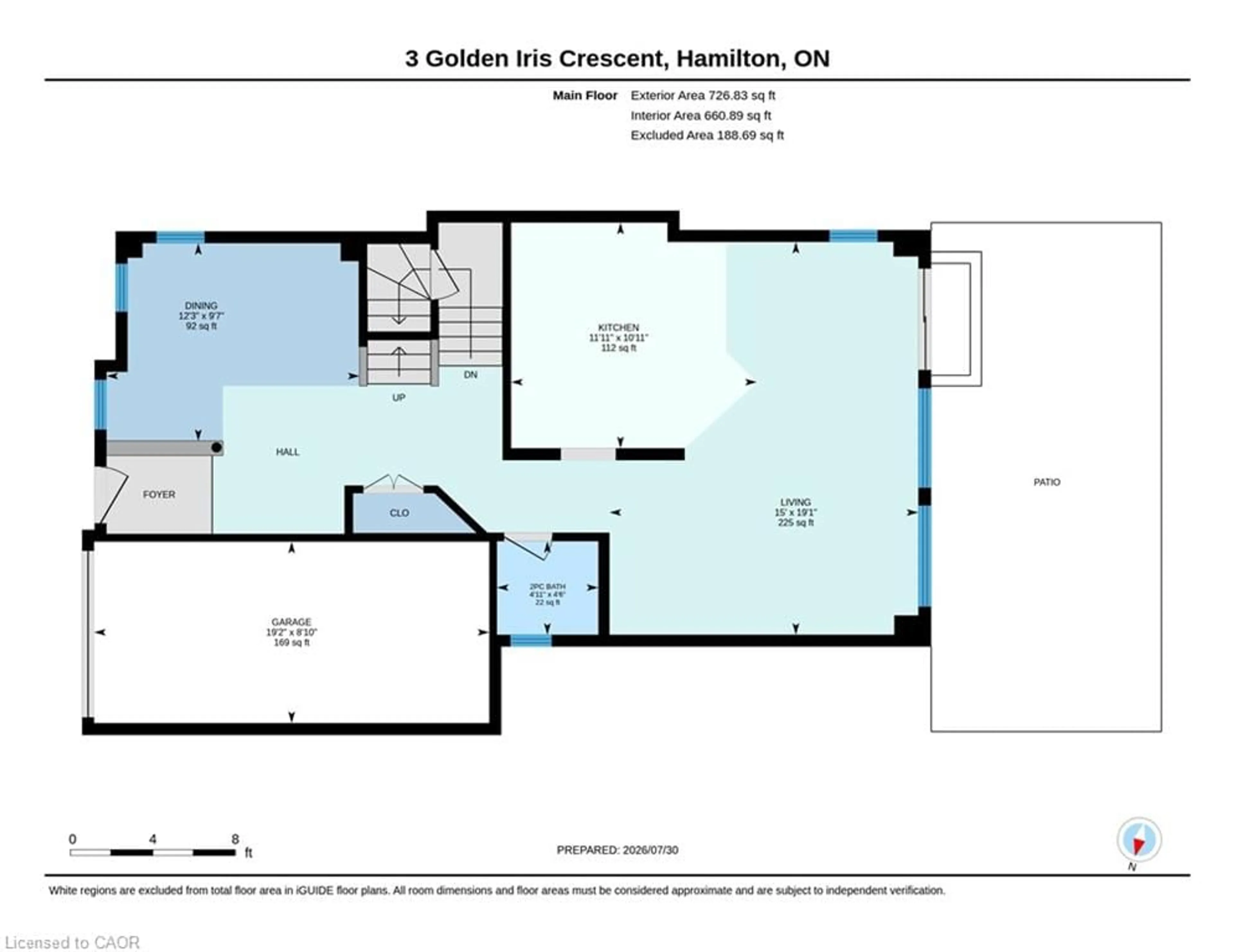Floor plan for 3 Golden Iris Cres, Hamilton Ontario L0R 2H0