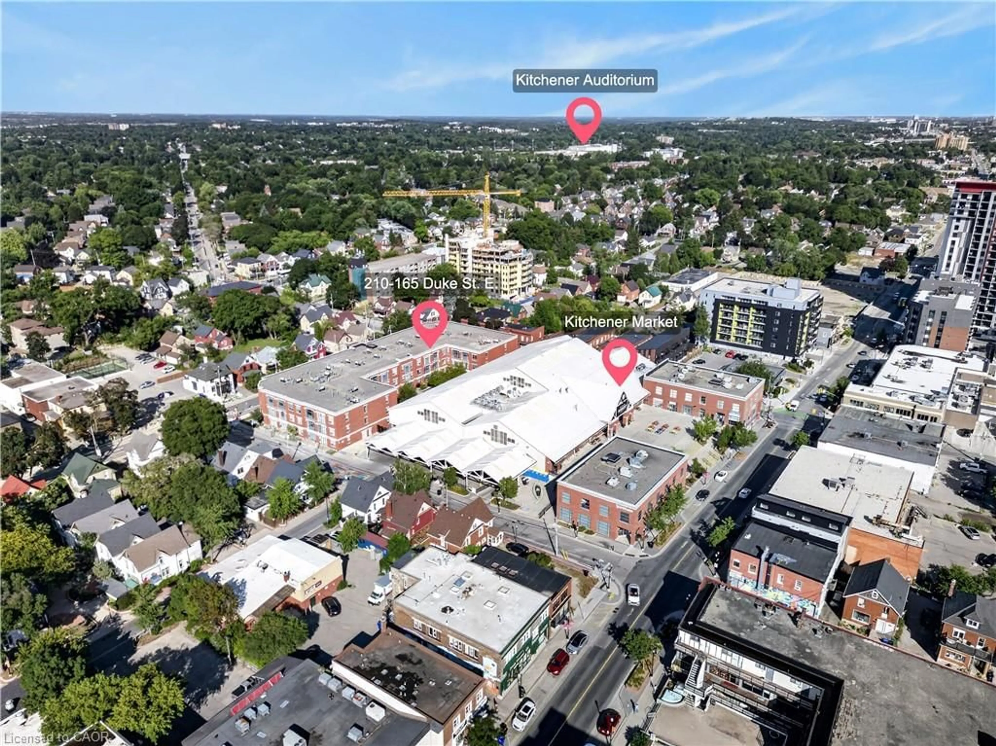 A pic from outside/outdoor area/front of a property/back of a property/a pic from drone, street for 165 Duke St #210, Kitchener Ontario N2H 6T8