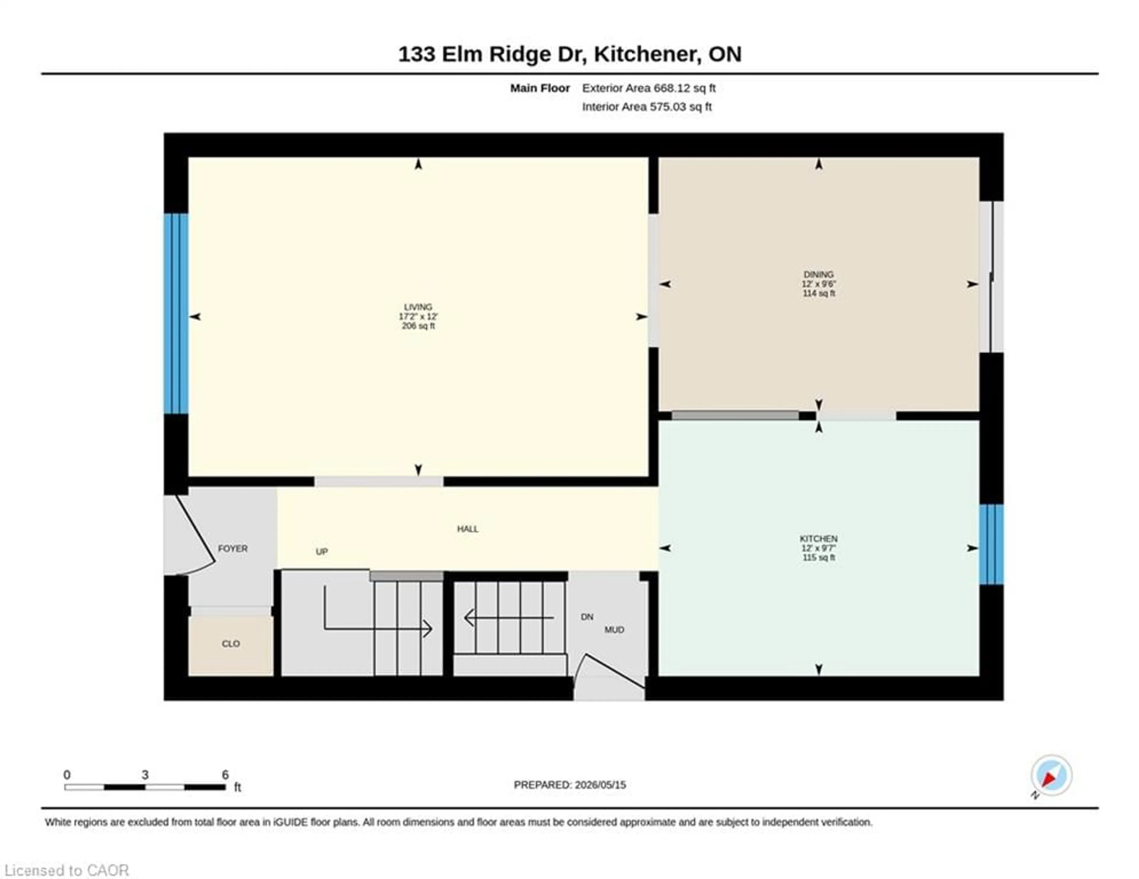 Floor plan for 133 Elm Ridge Ridge, Kitchener Ontario N2N 1J3