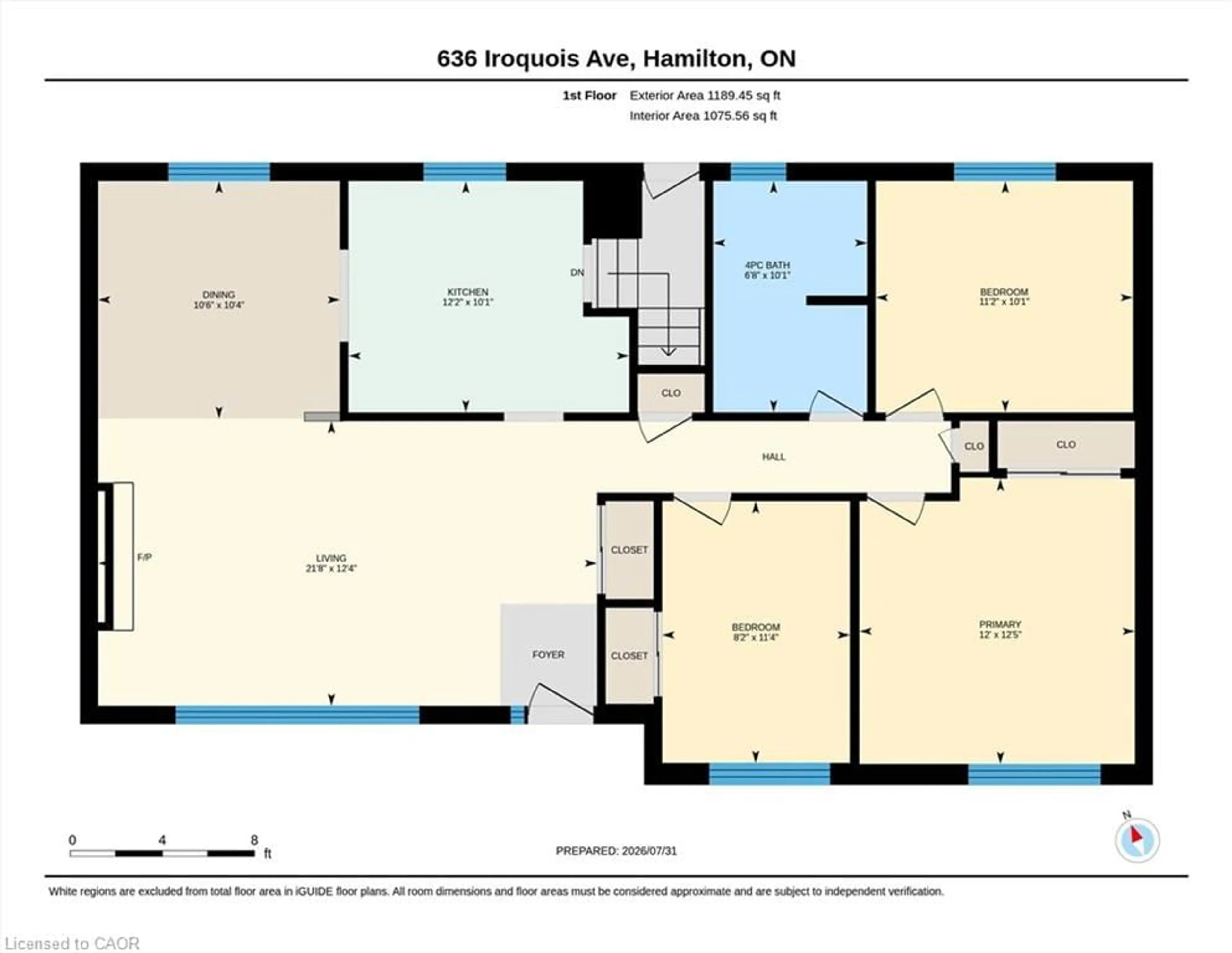 Floor plan for 636 Iroquois Ave, Ancaster Ontario L9G 3B4