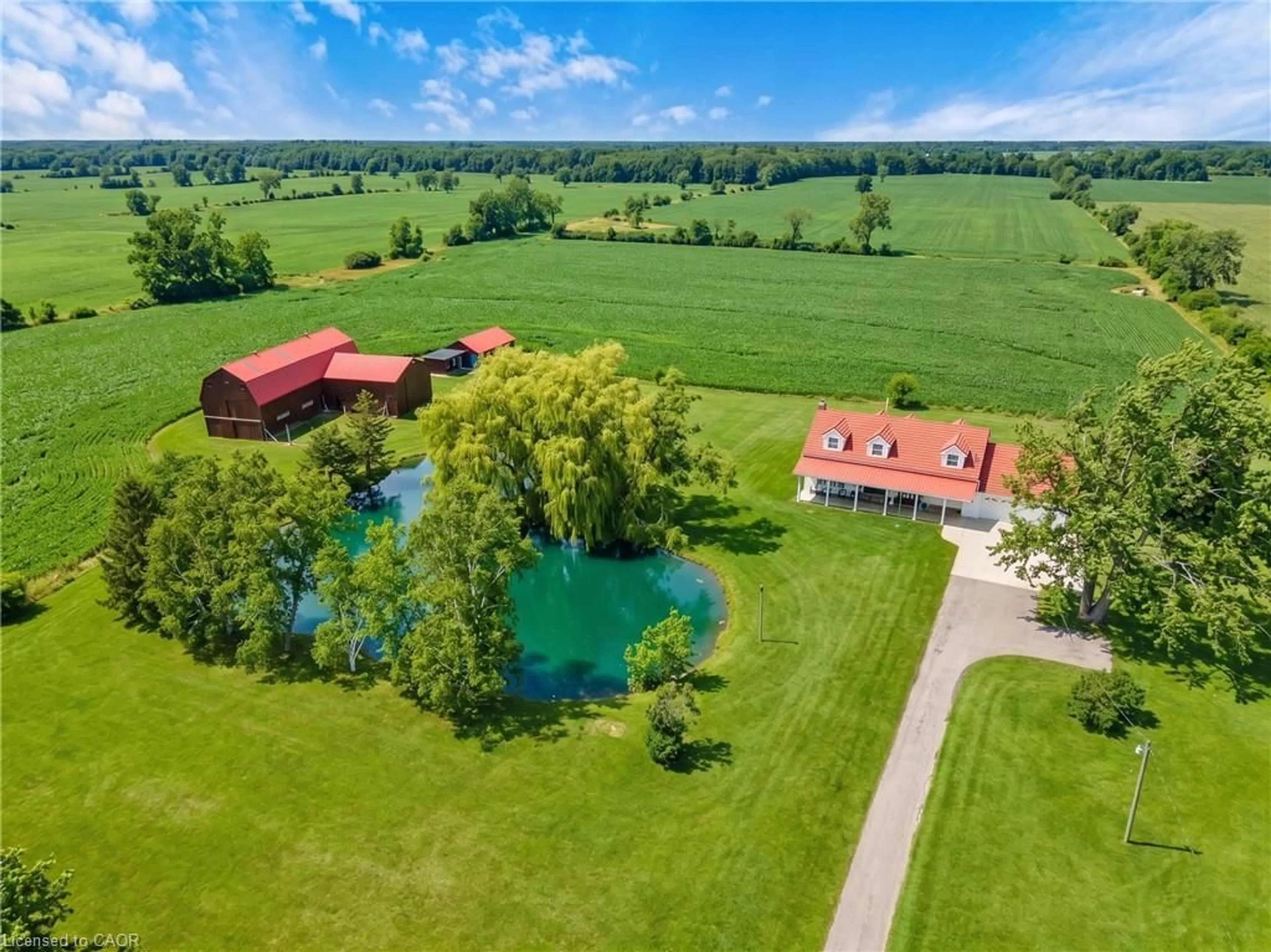 A pic from outside/outdoor area/front of a property/back of a property/a pic from drone, water/lake/river/ocean view for 501 Concession Rd 2, Cayuga Ontario N0A 1E0