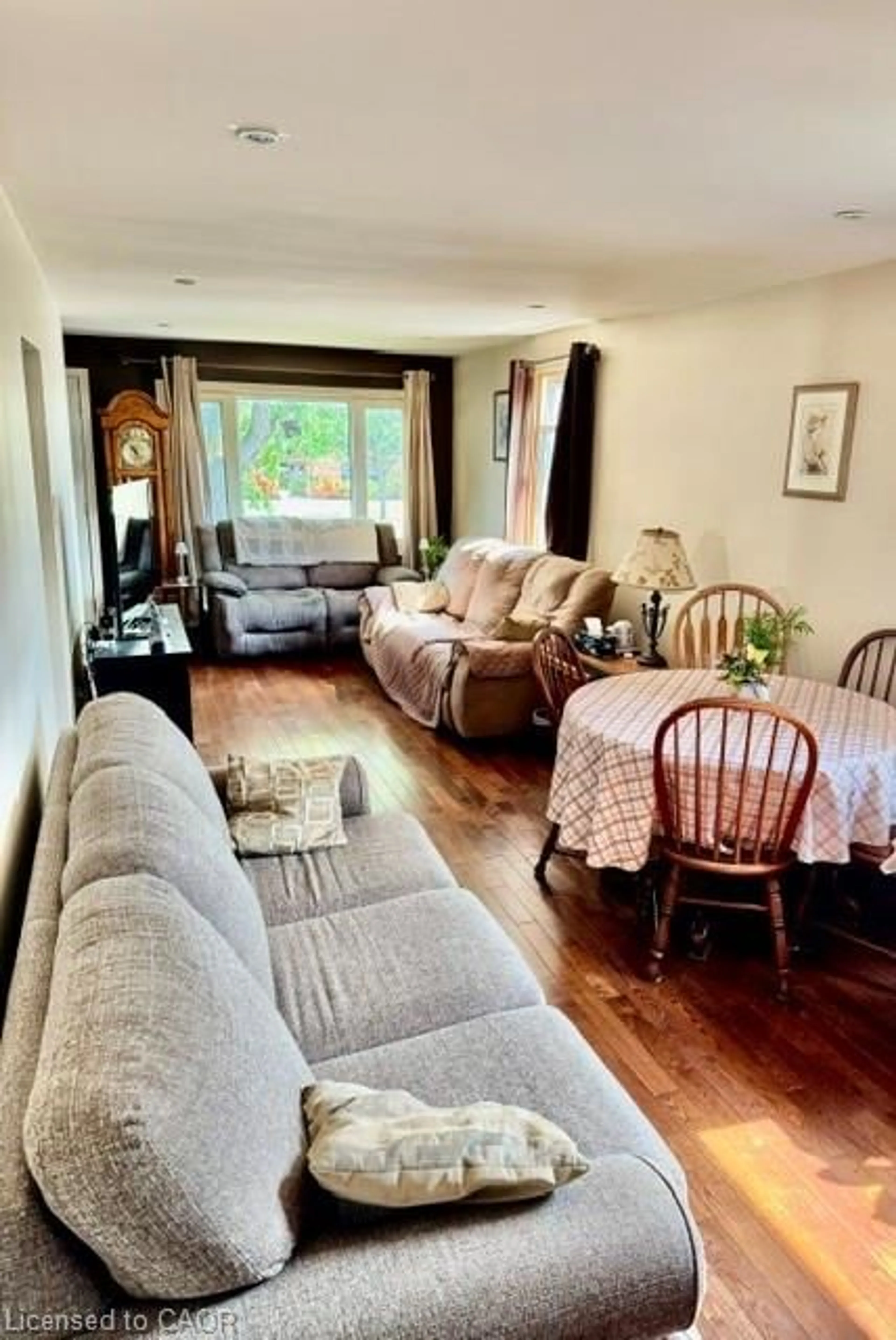 Living room with furniture, wood/laminate floor for 342 Barton St, Hamilton Ontario L8E 2K9
